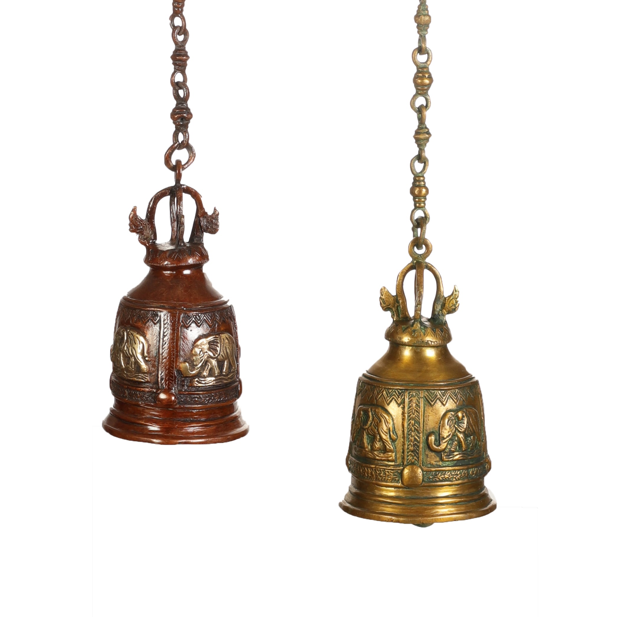 Elephant Brass Hanging Bell (Single)