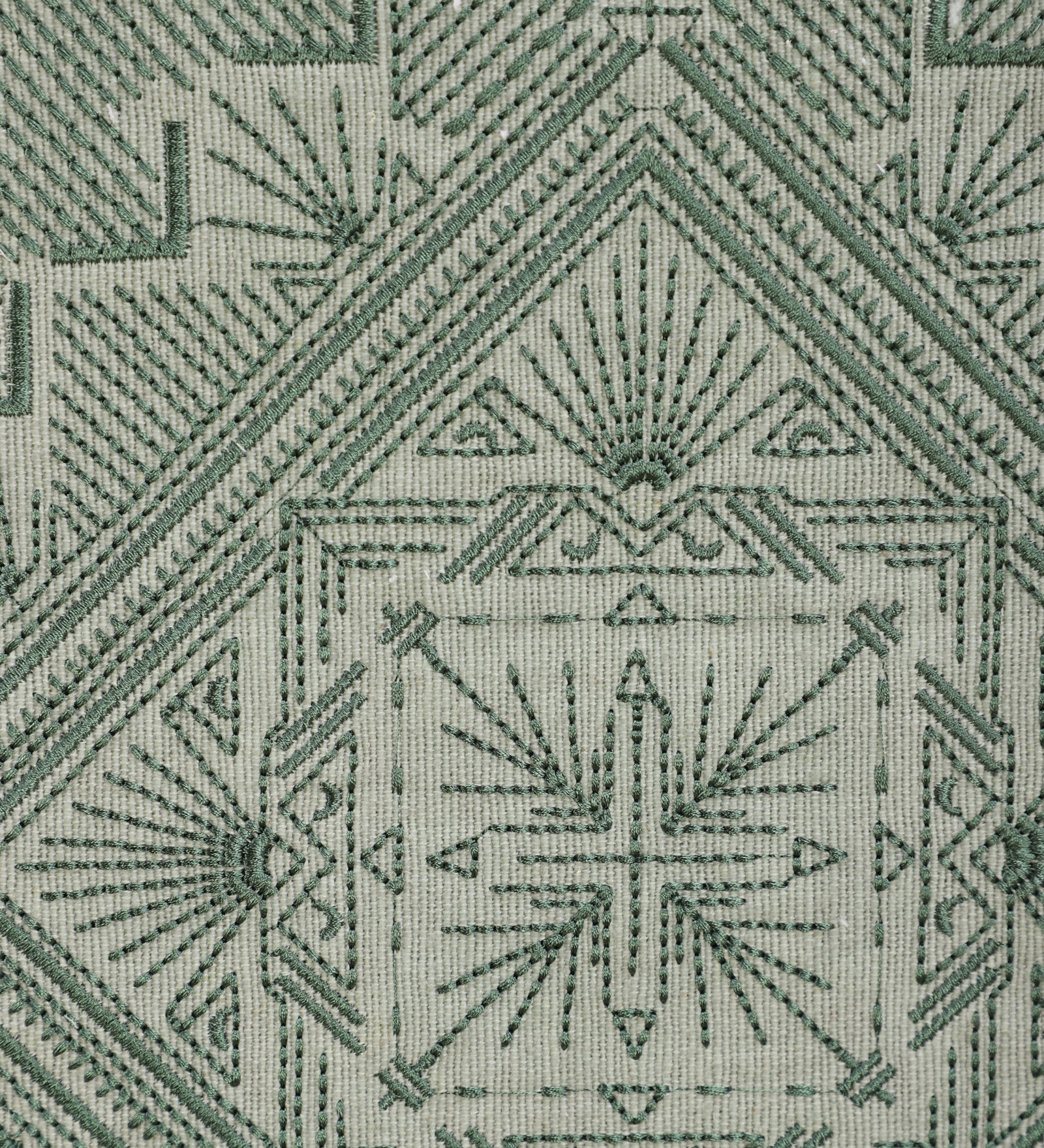 Green Embroidered Hoops (Single)