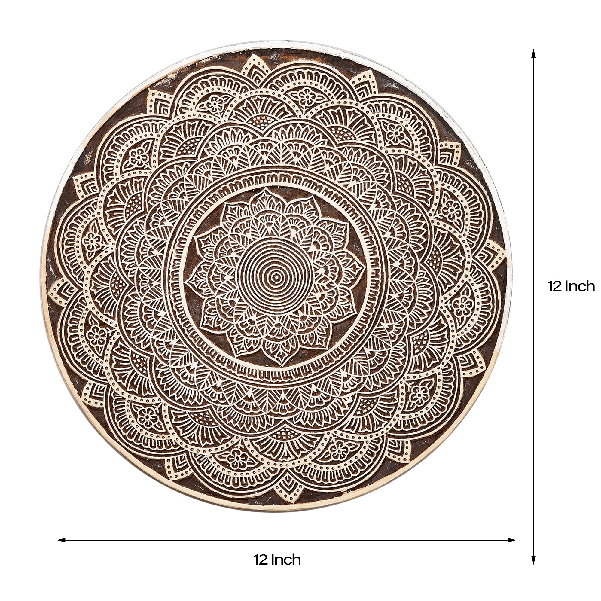 Mandala Motif - Handcarved Wood Wall Hanging