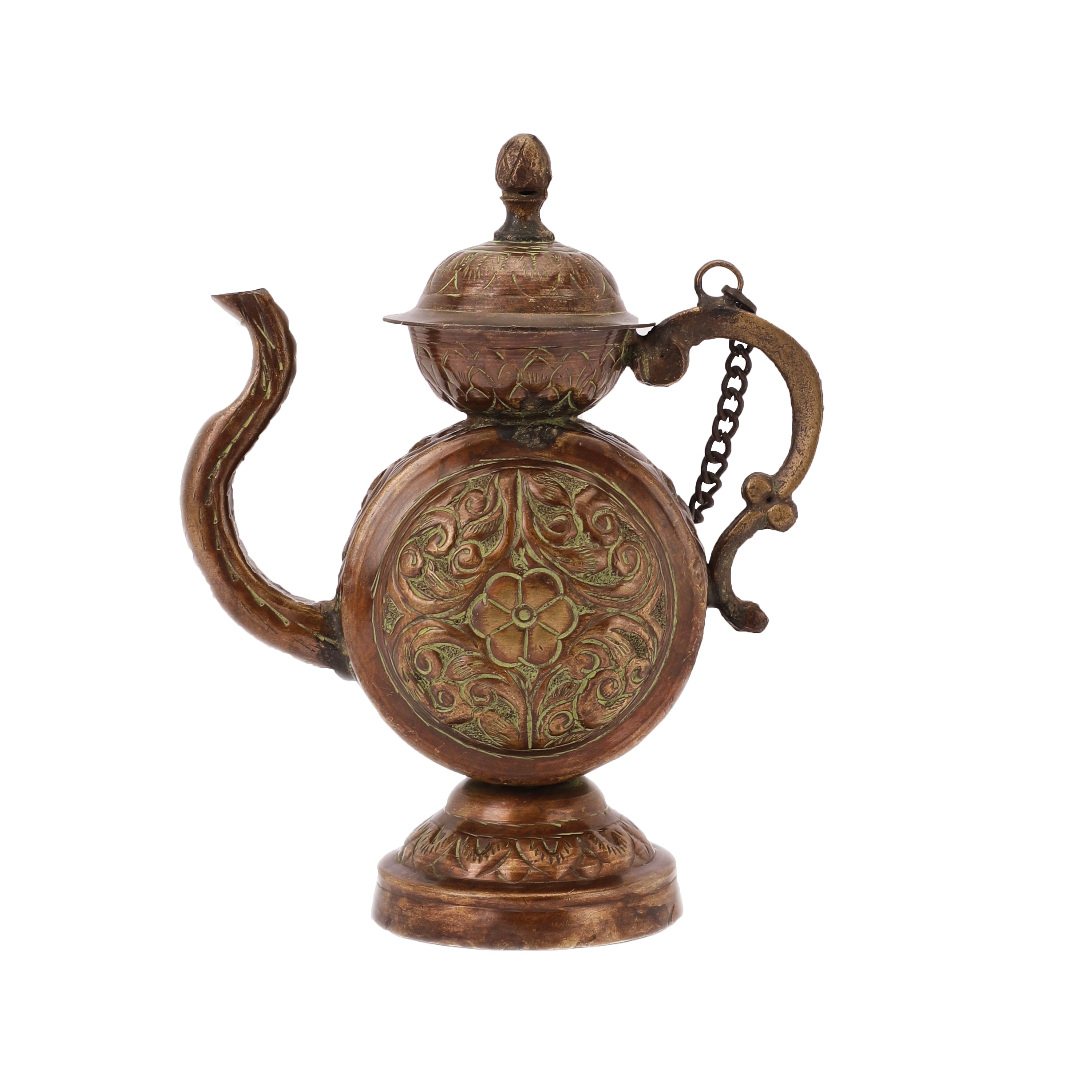 Handcarved Decorative Brass Kettle