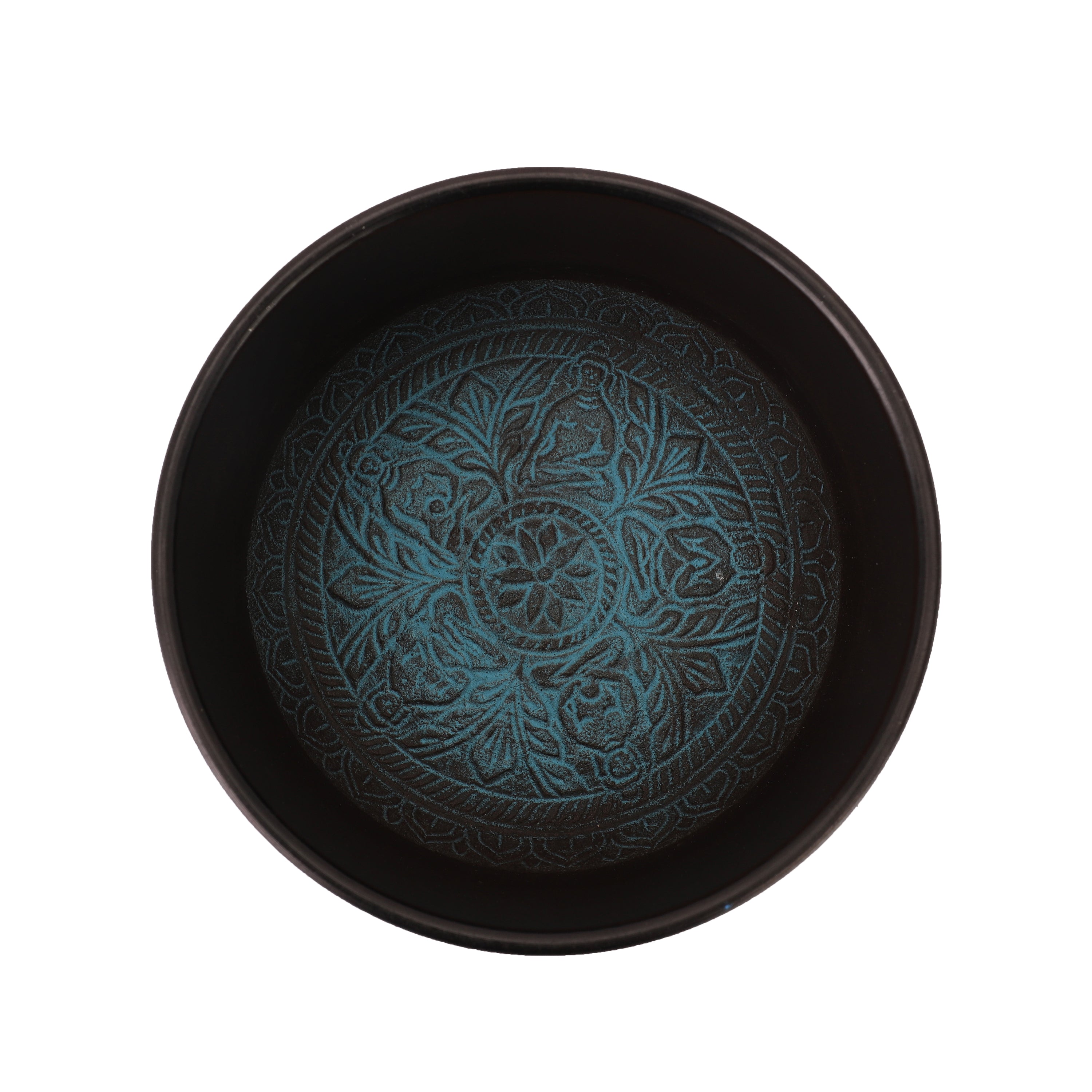Blue Buddha Carving Tibetan Singing Bowl (with stick)