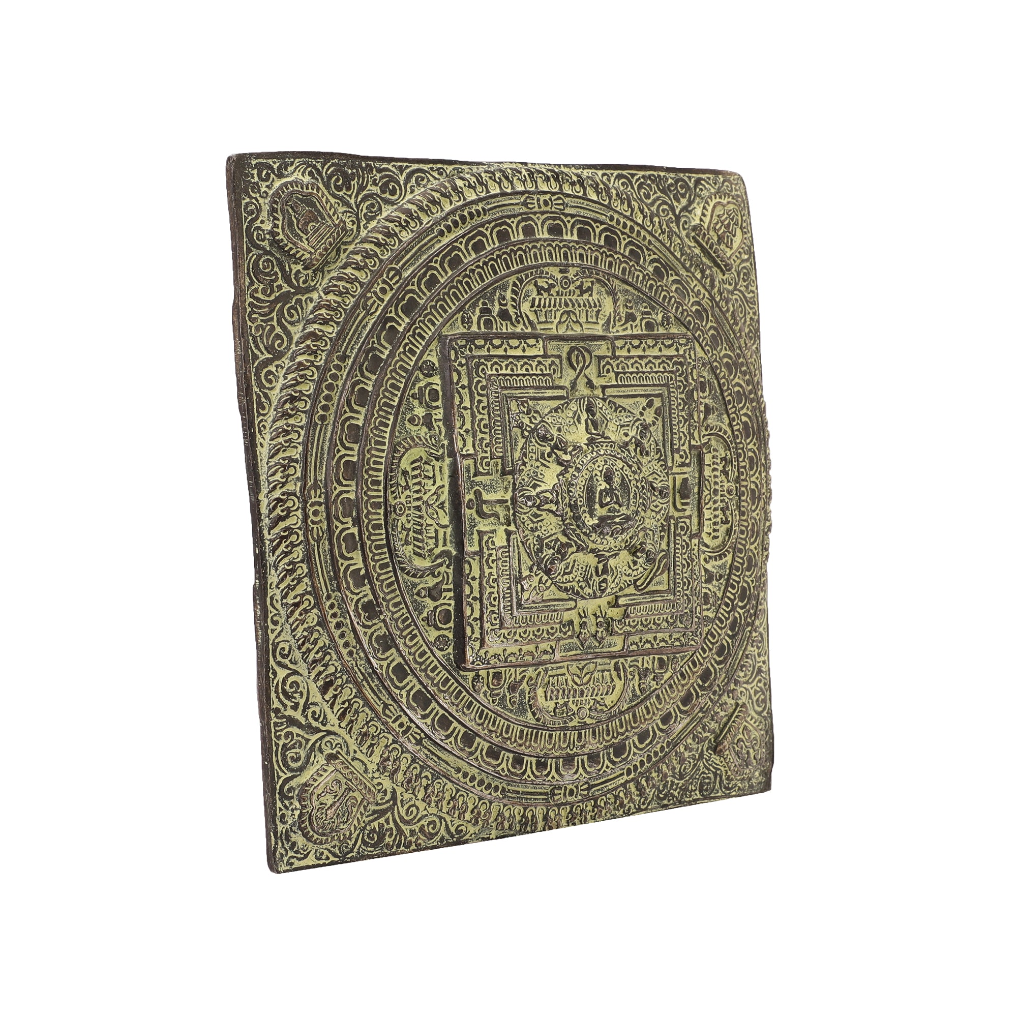 Handcarved Metal Mandala Wall Art (Single)