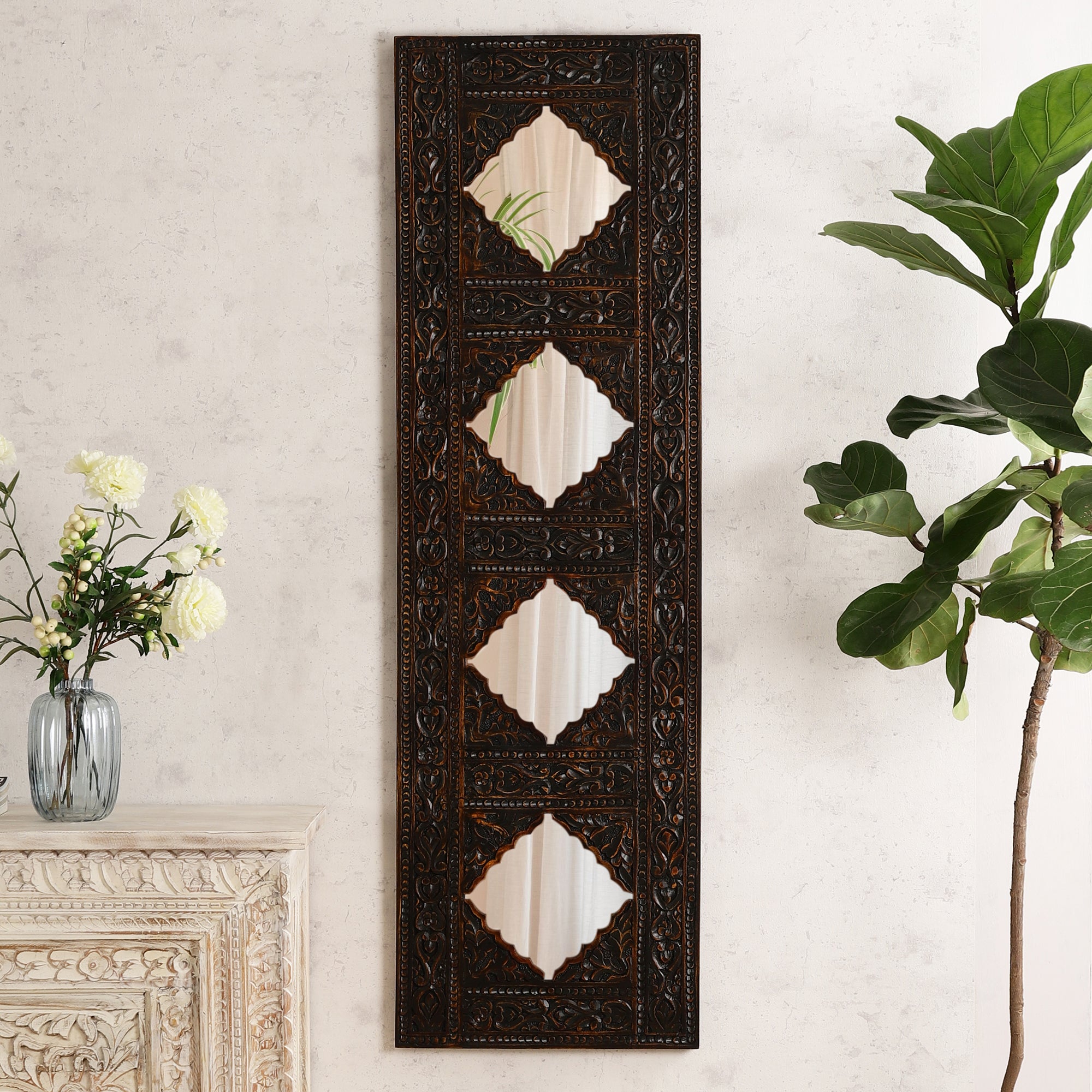 Viraasat Hand Carved Wall Mirror