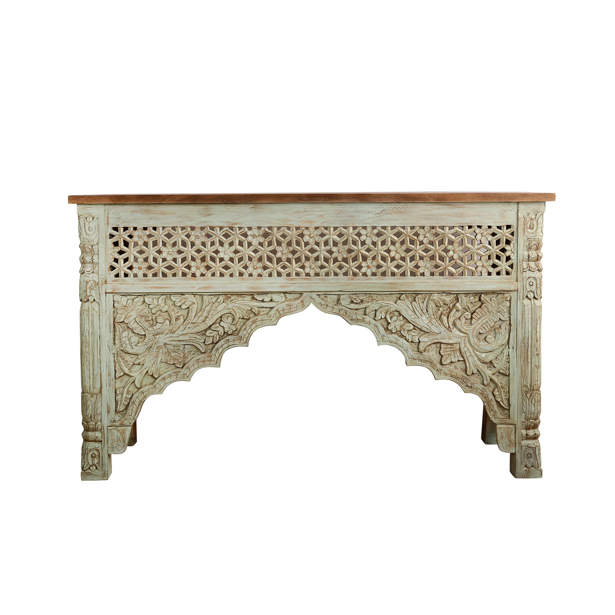 Mizaz Handcrafted Green Console Table