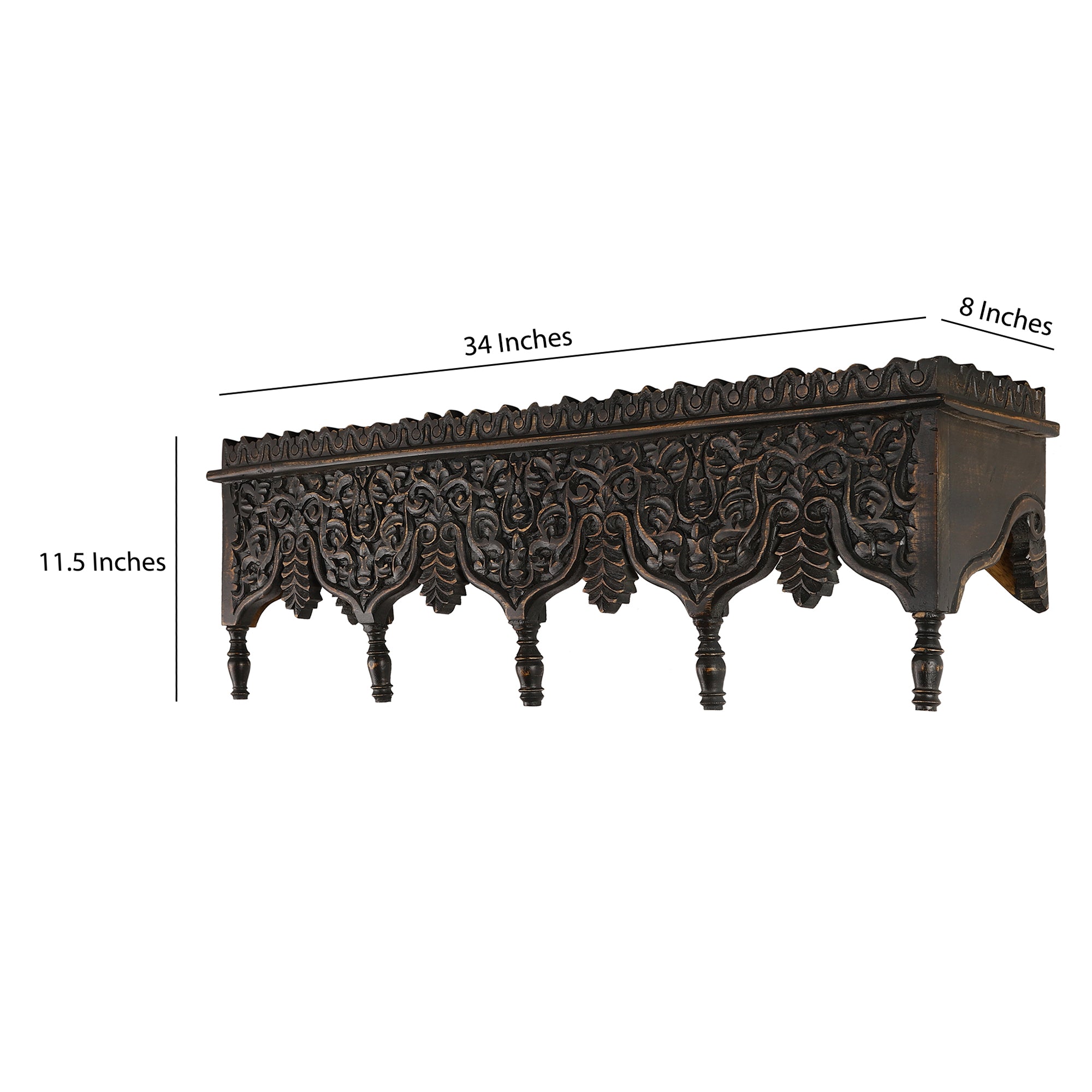 Noor Hand Carved Wall Shelf