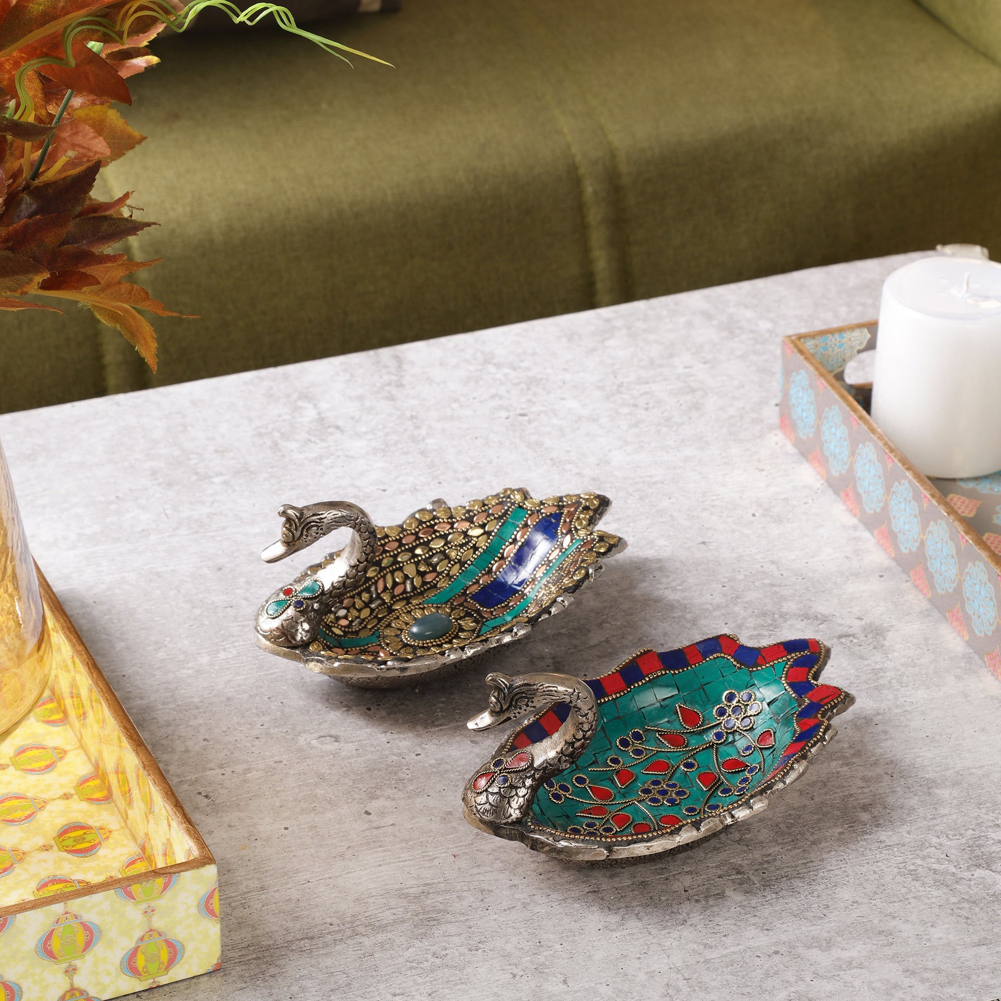 Multicolour Stone Decorative Duck (Single)