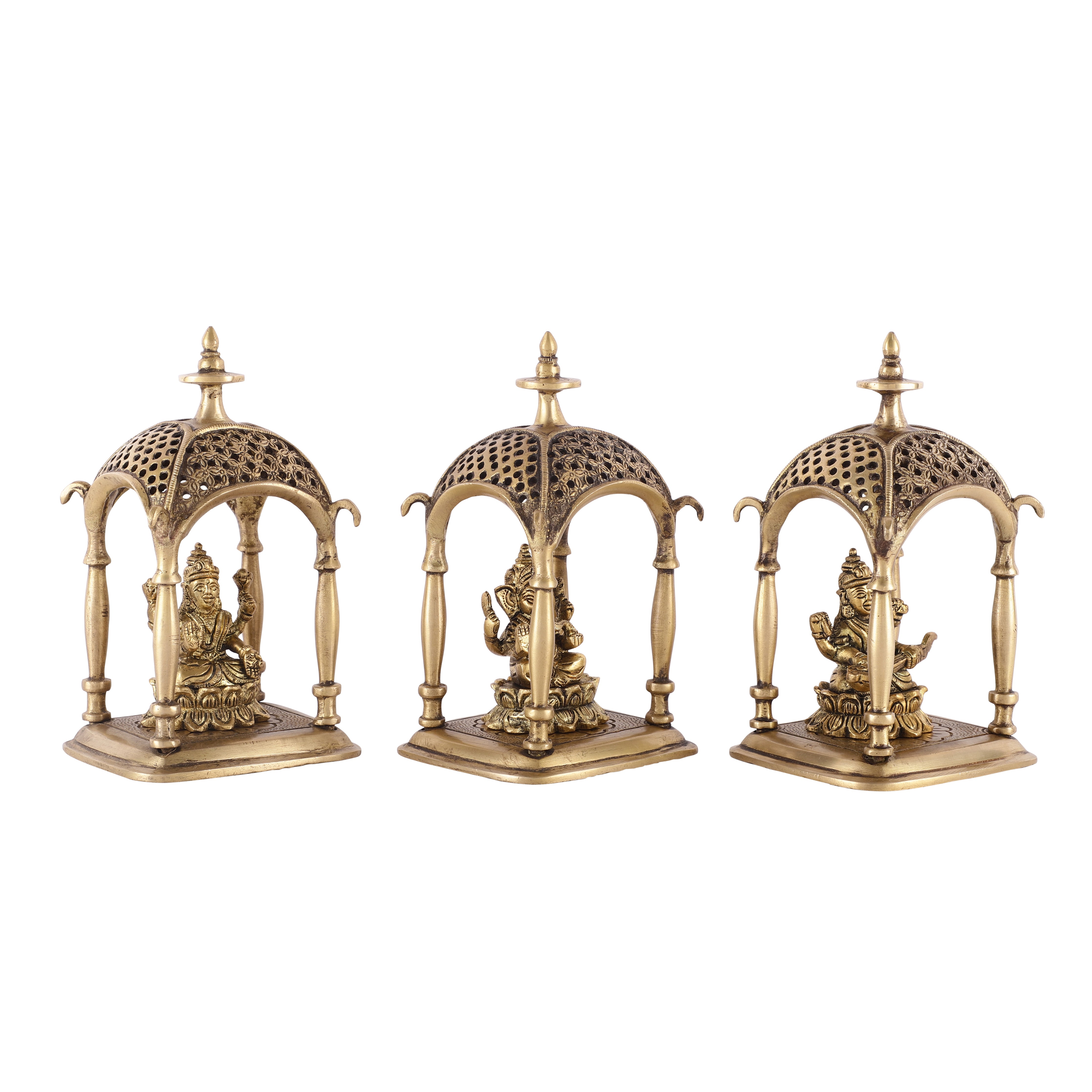 Ganesh Lakshmi Saraswati Brass Mandir (Single)