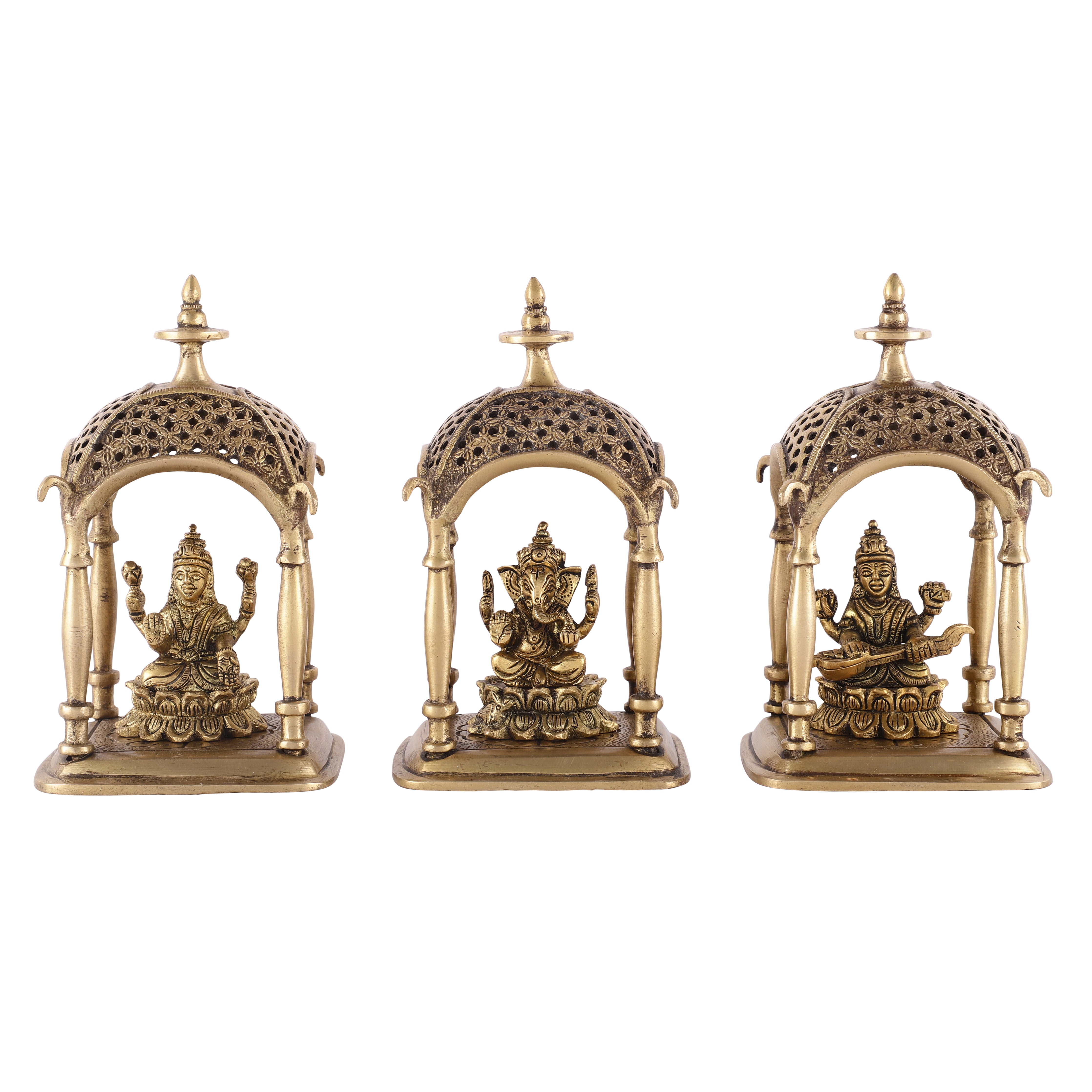 Ganesh Lakshmi Saraswati Brass Mandir (Single)
