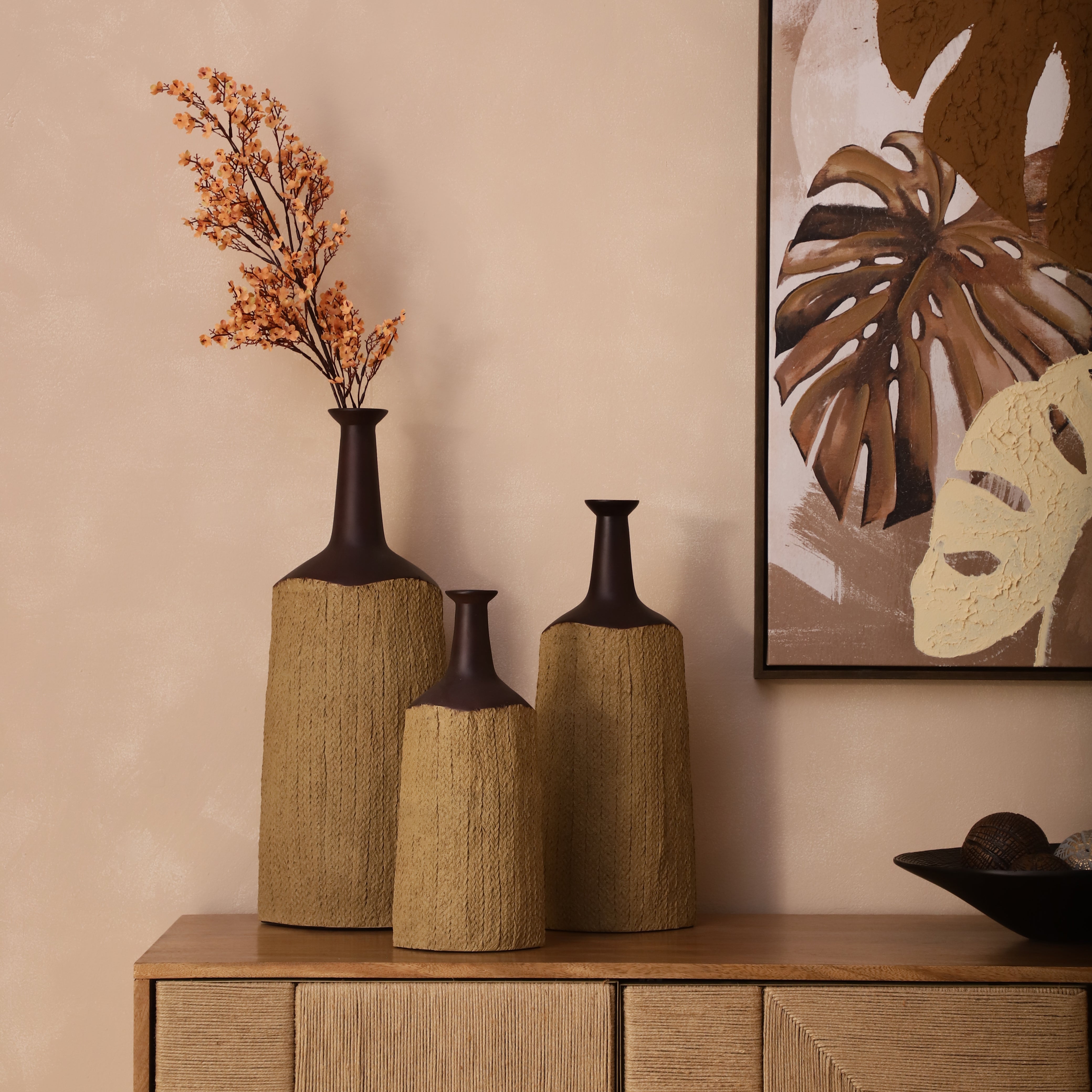 Textured Dark Vases
