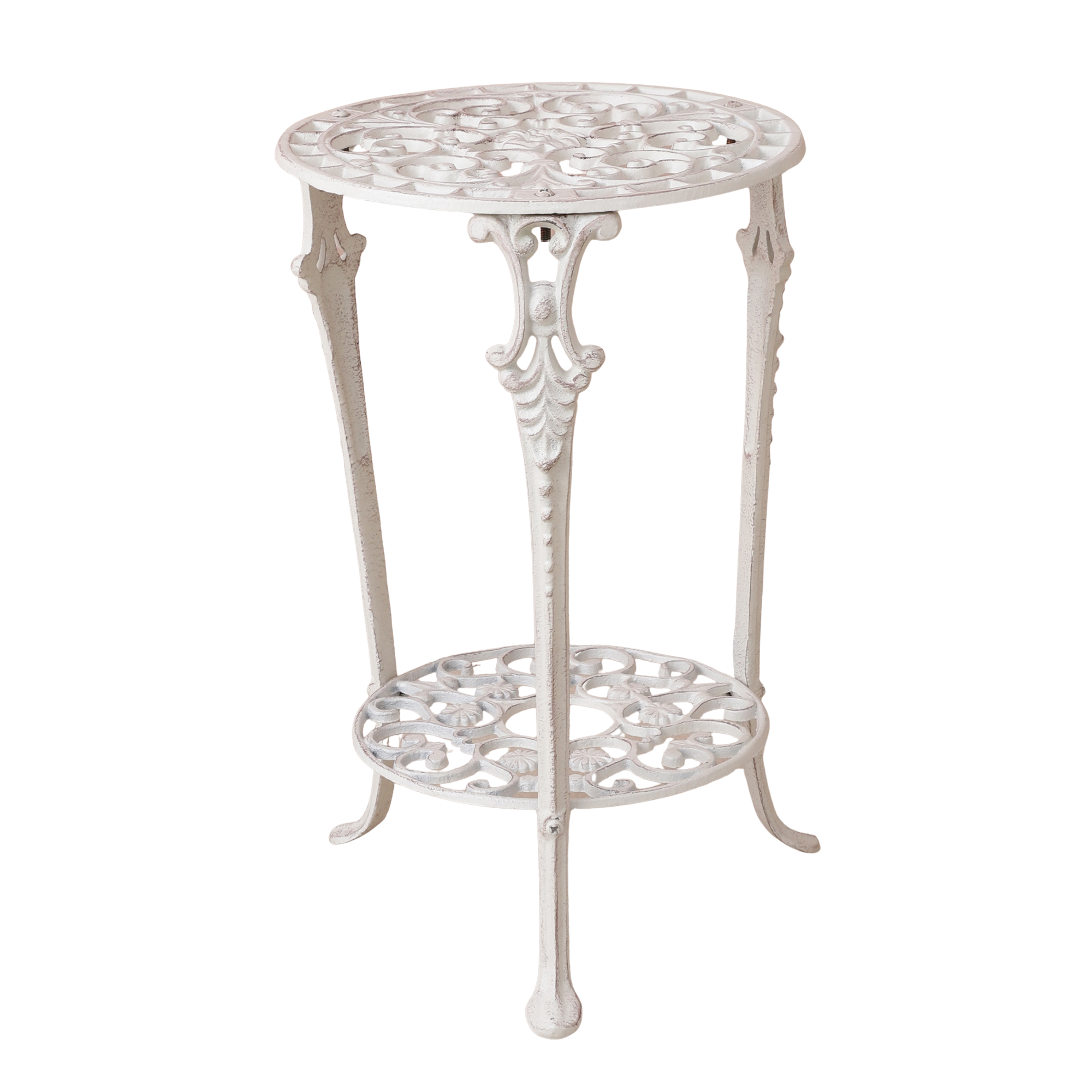 Meshed Floral Pattern Table (White)