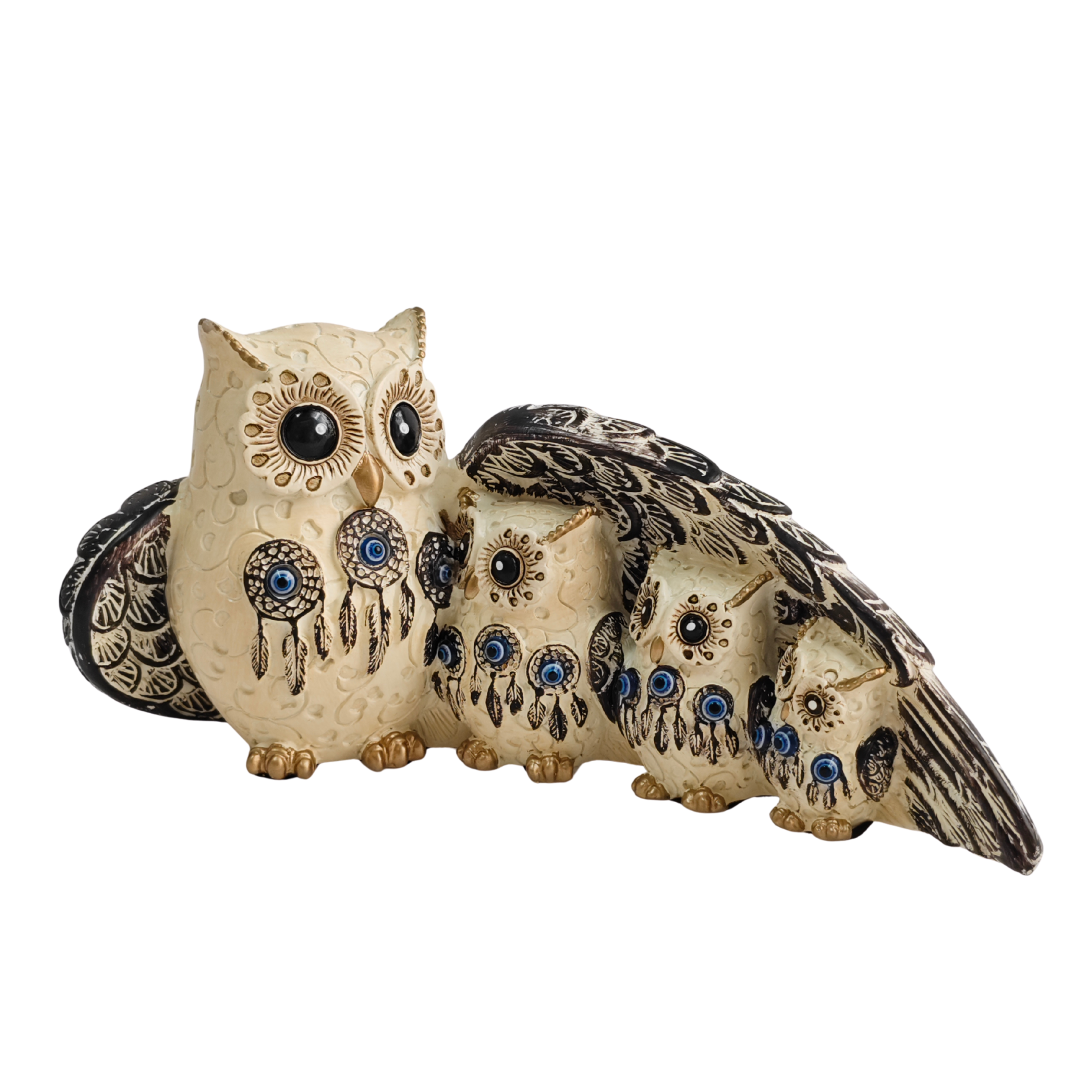 Dream Catchers Owl Family (Cream)