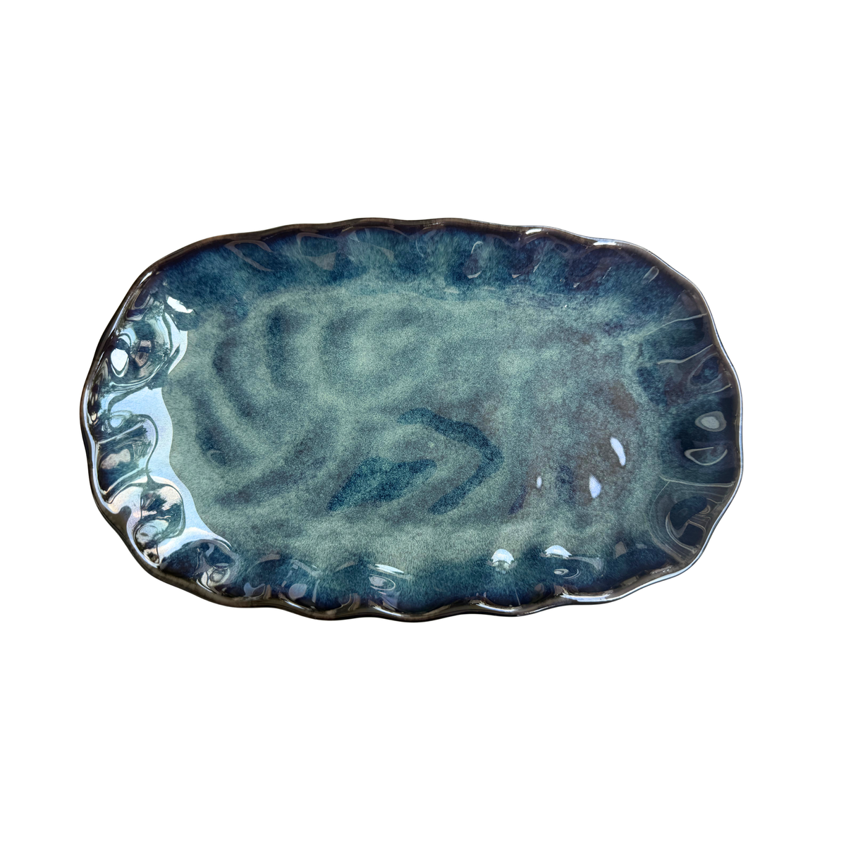 Ocean Pebble Ceramic Oval Platter