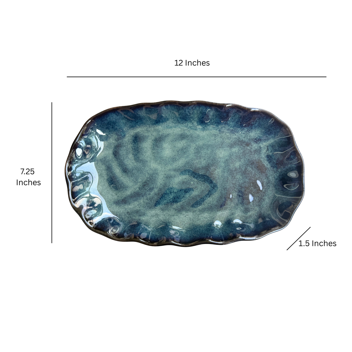Ocean Pebble Ceramic Oval Platter
