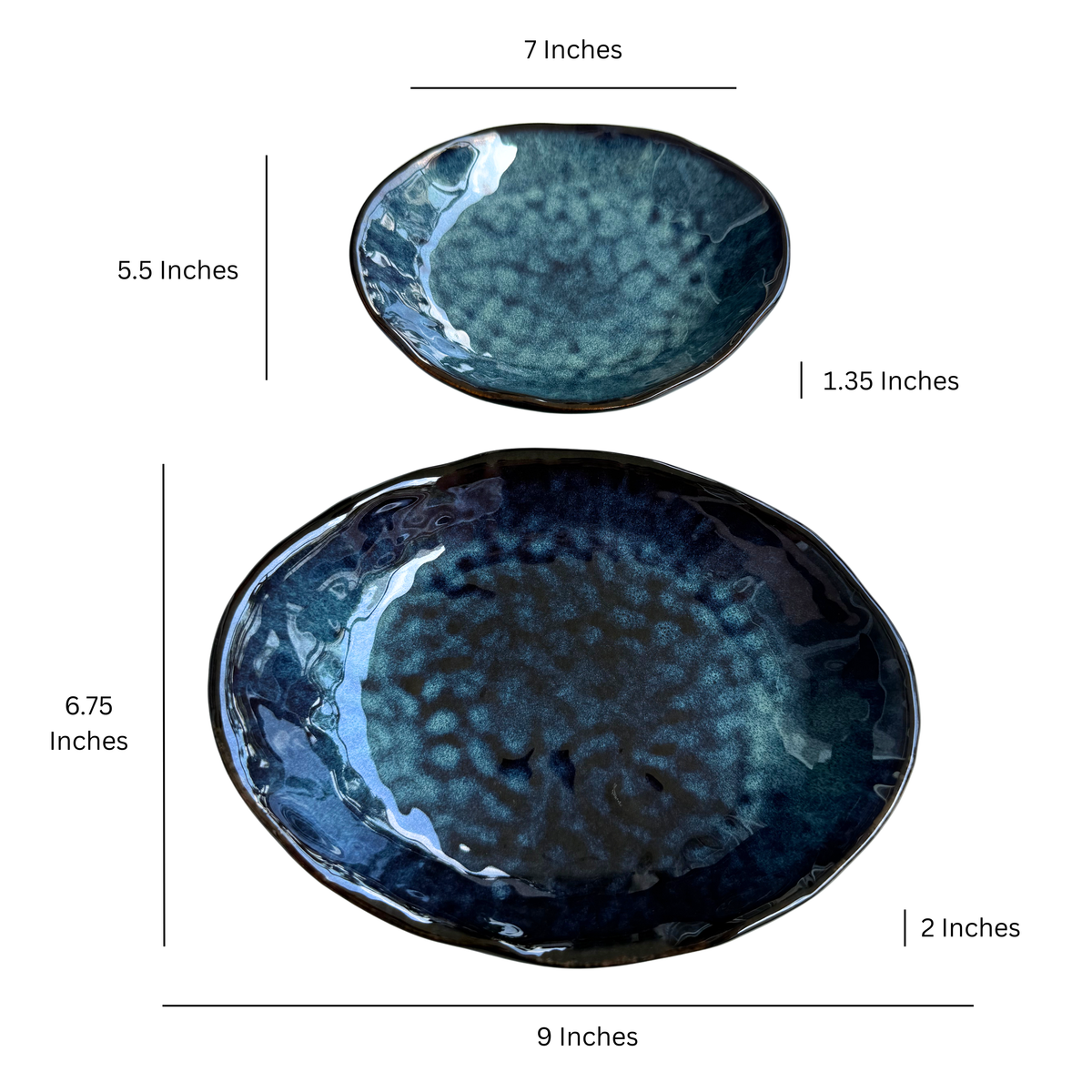 Tide Pool Ceramic Shallow Bowl
