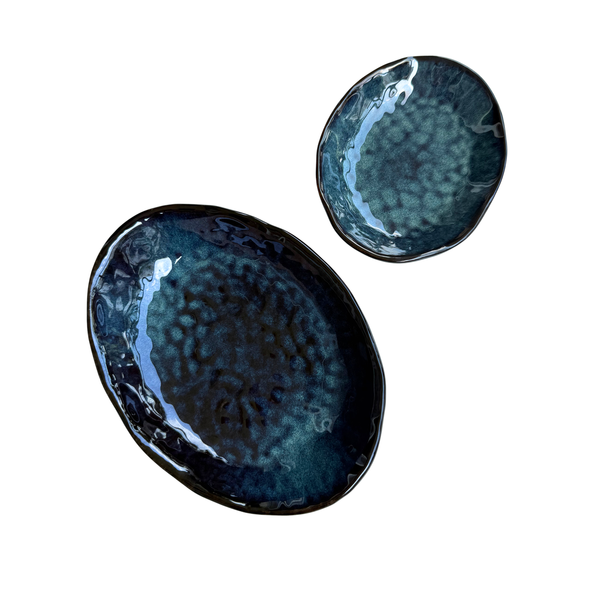 Tide Pool Ceramic Shallow Bowl