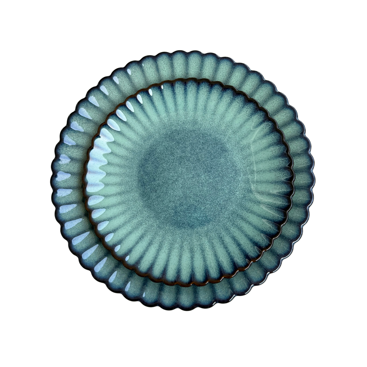 Jade Lagoon Scalloped Dinner Plate