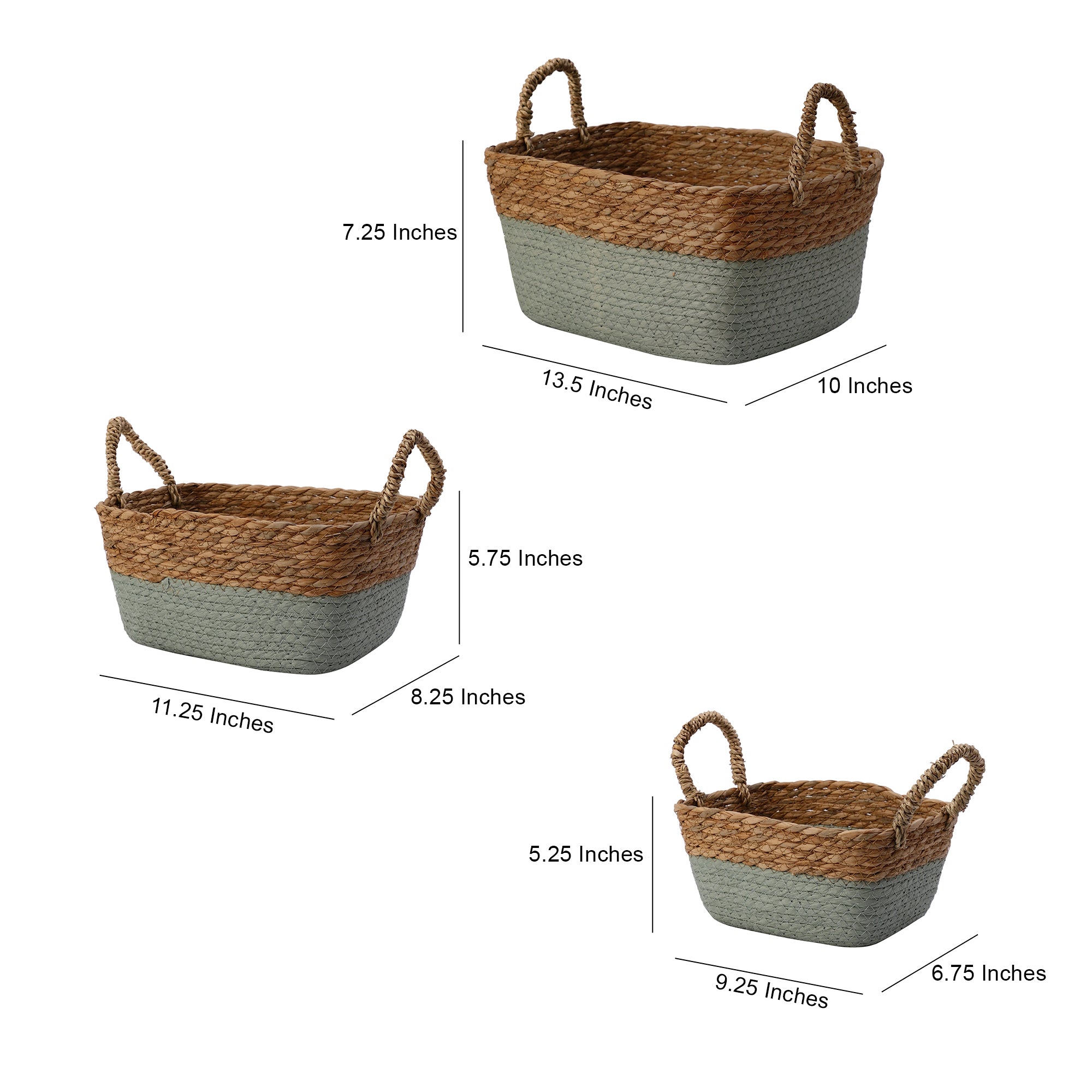 Coastal Braids Storage Bins - Blue (Set of 3)