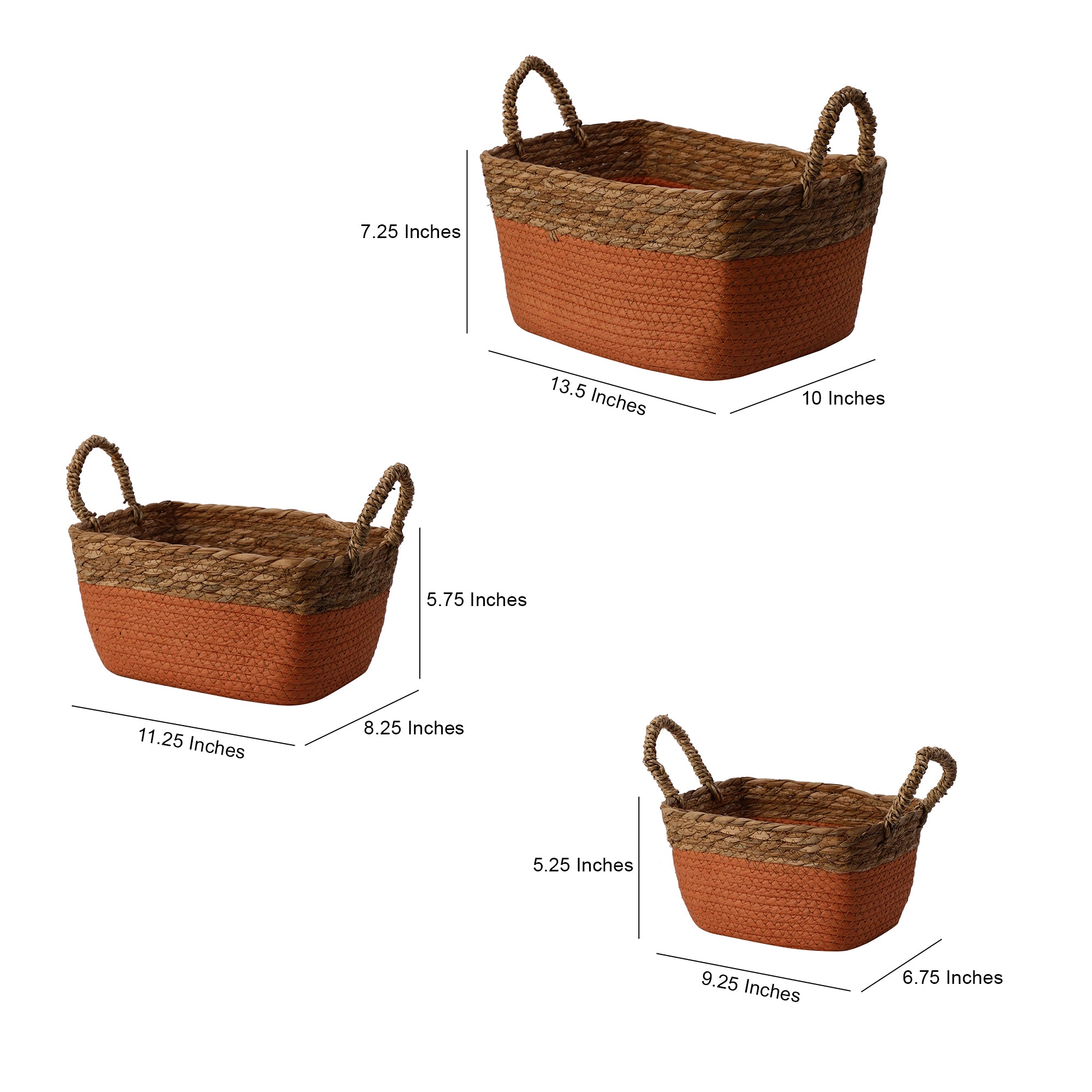 Coastal Braids Storage Bins - Pink (Set of 3)