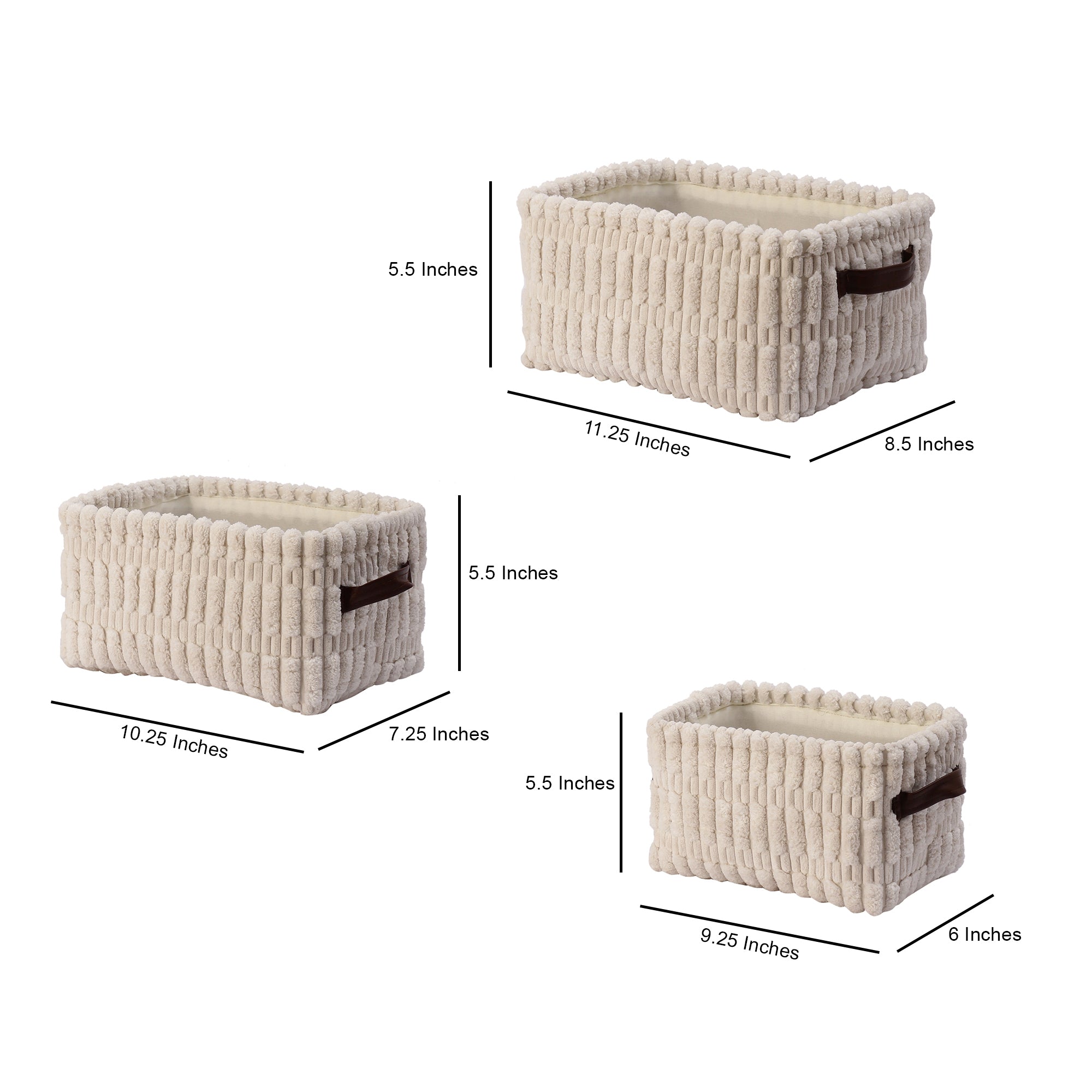 Whiteluxe Storage Organisers (Set of 3)