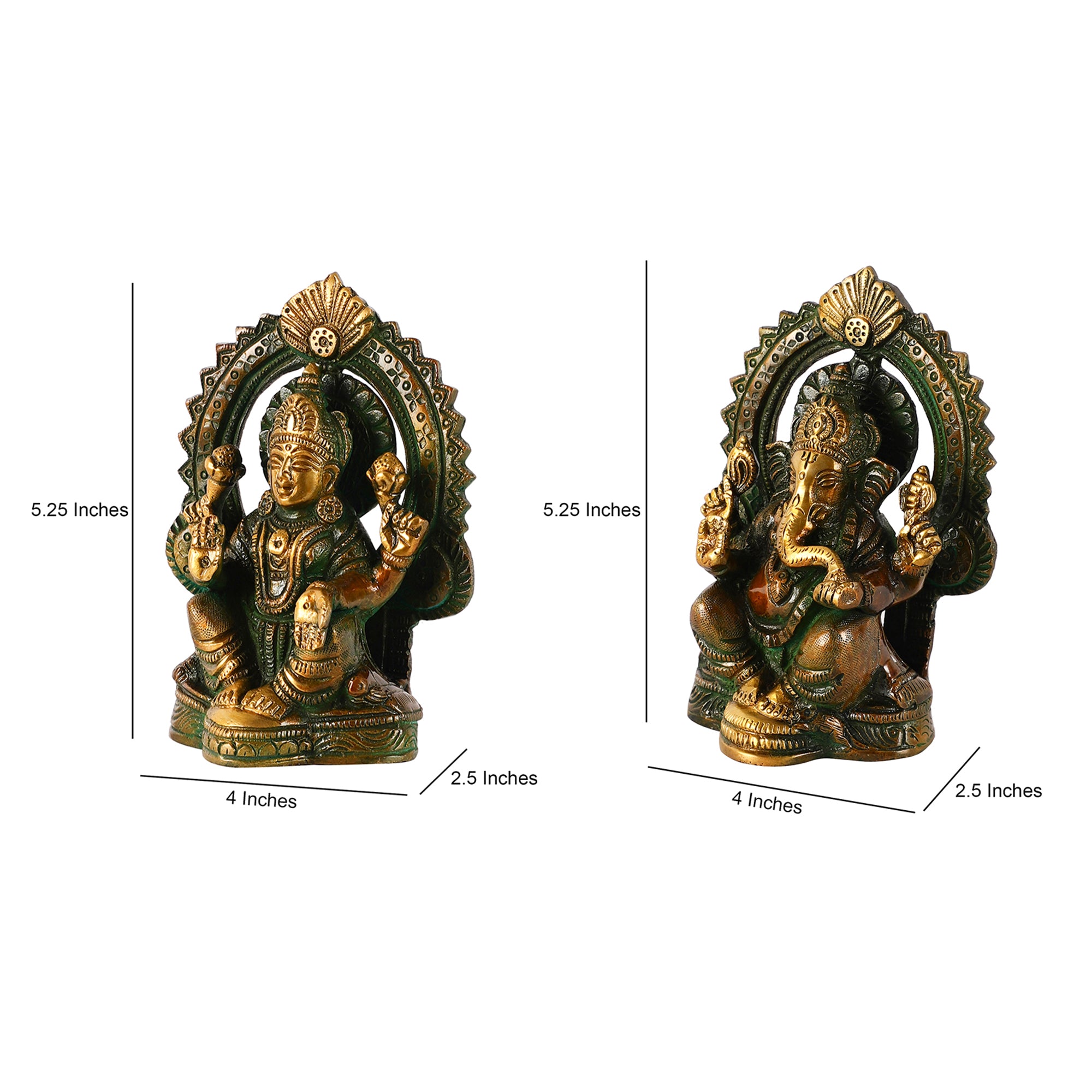 Ganesh Laxmi Brass Idols (Single Piece)