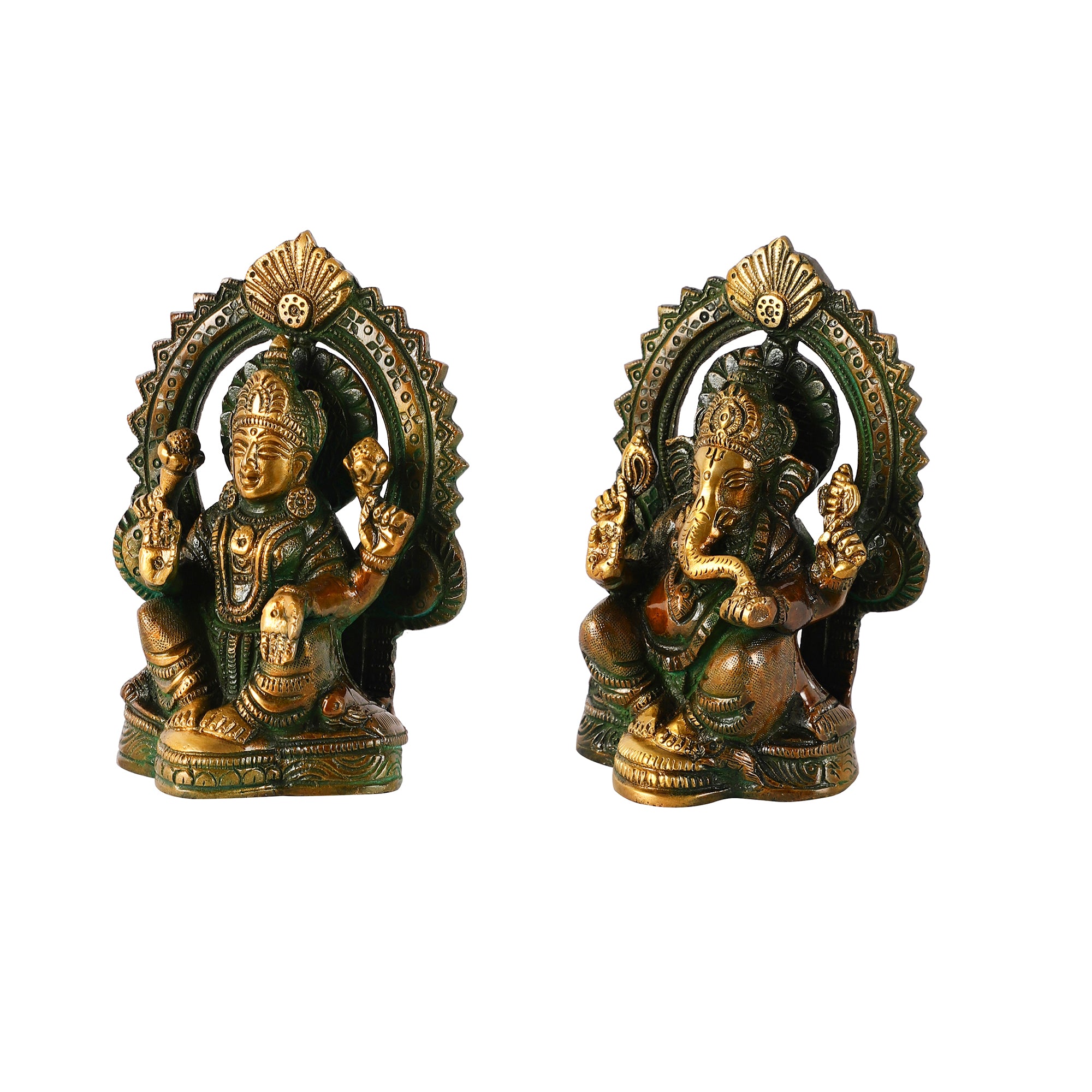 Ganesh Laxmi Brass Idols (Single Piece)