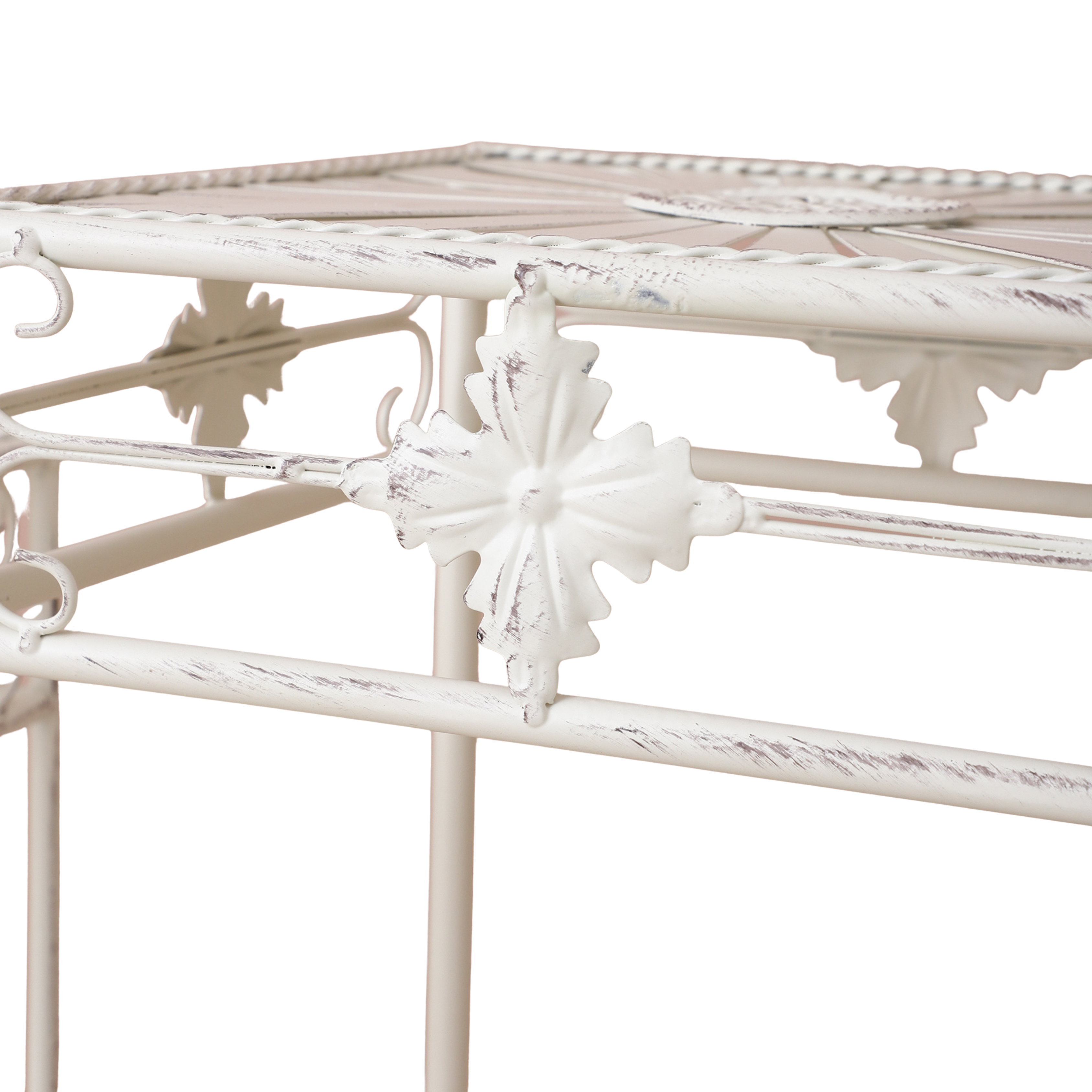 White Spokes Pattern Outdoor Tables (Set of 3)