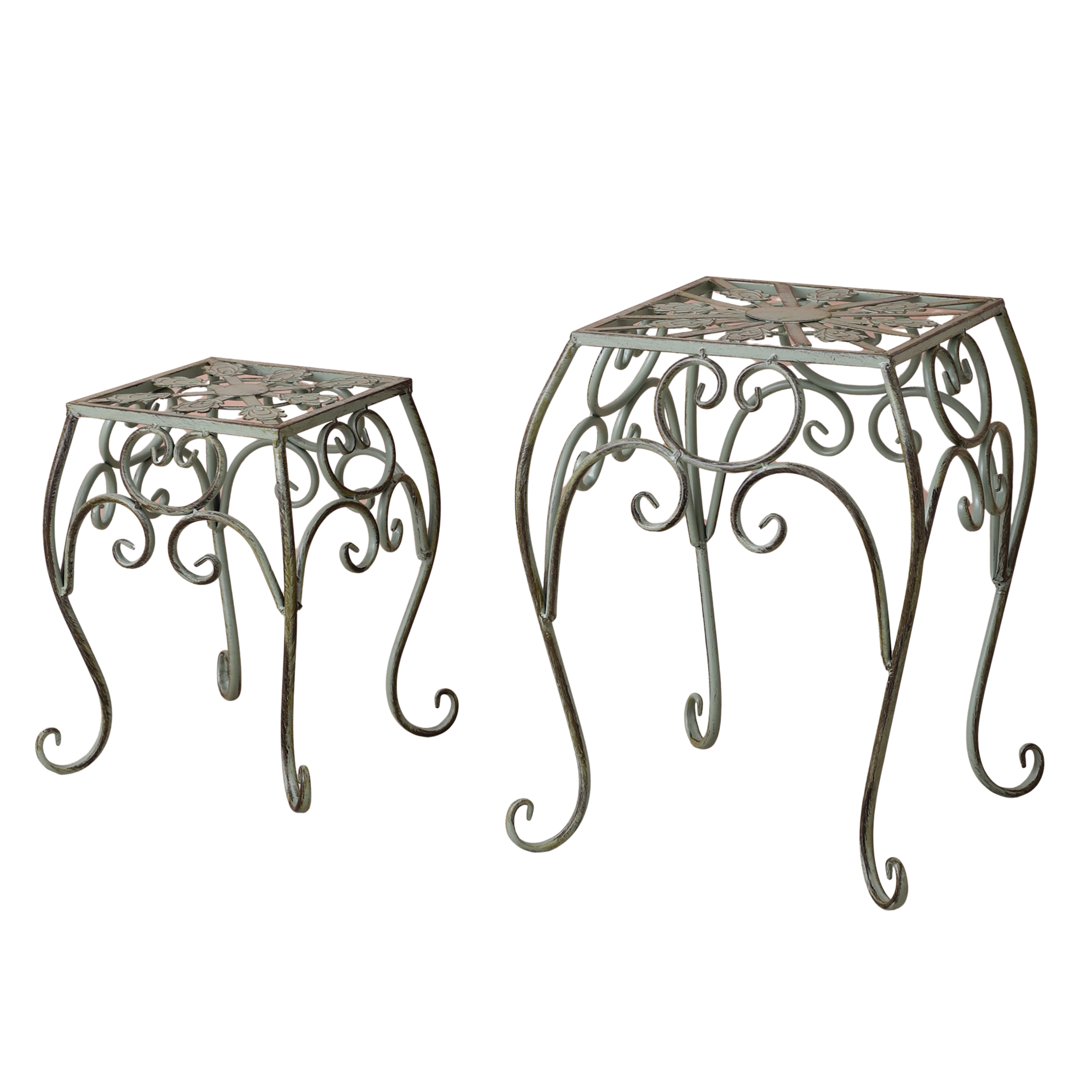 Olive Garden Square Decorative Short Tables (Set of 2)