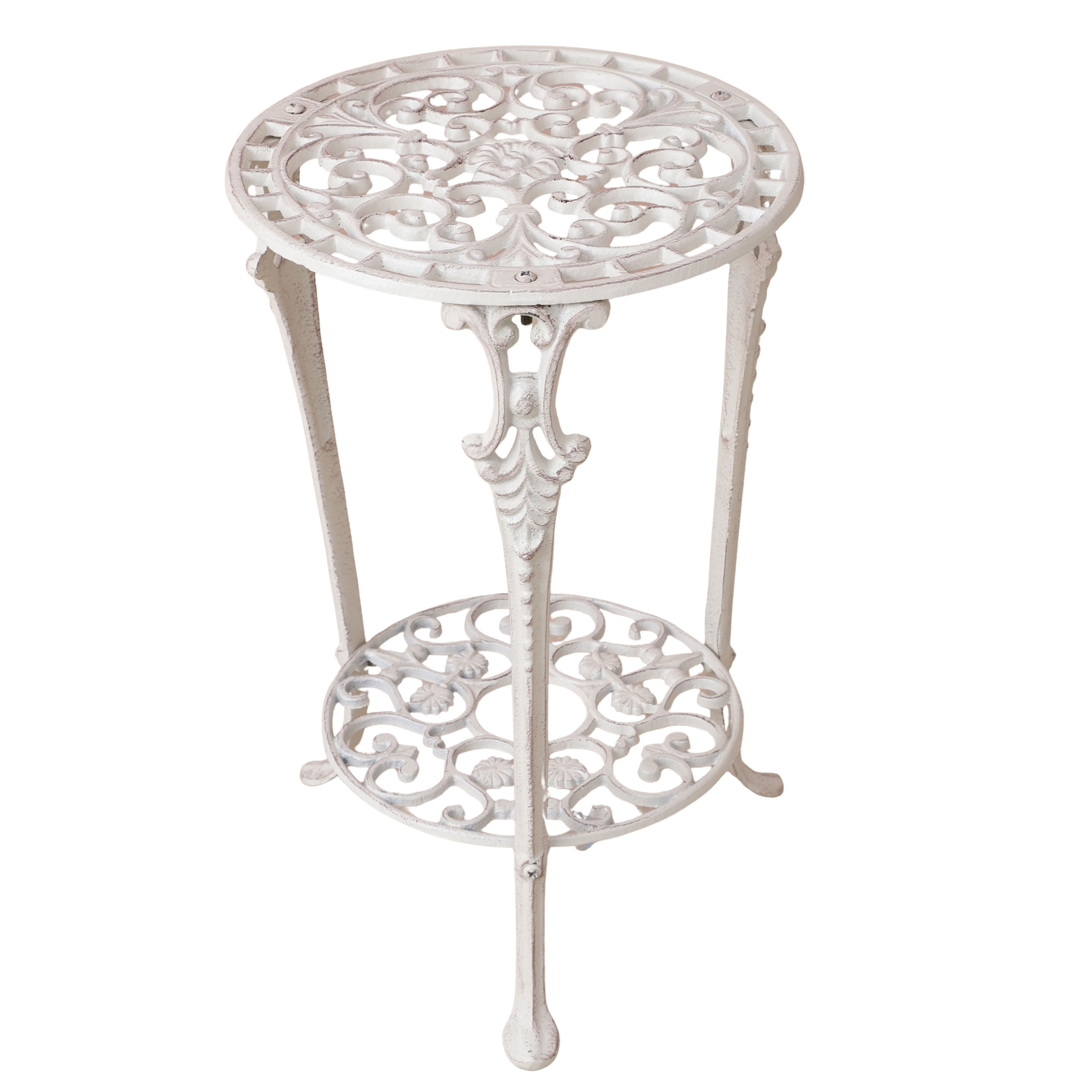 Meshed Floral Pattern Table (White)