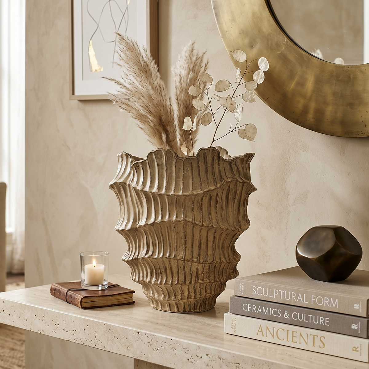 Amber Cascade Tiered Vase