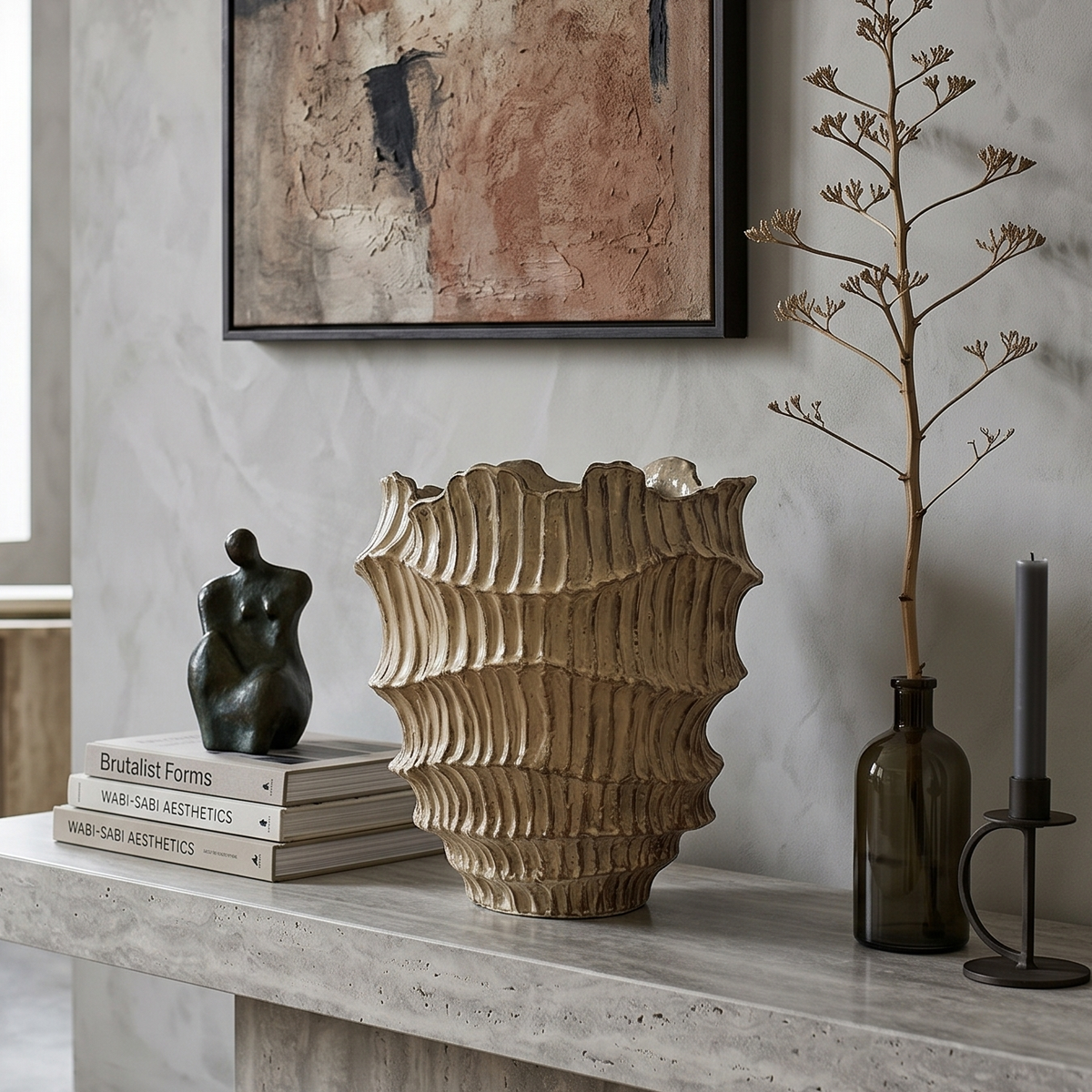 Amber Cascade Tiered Vase