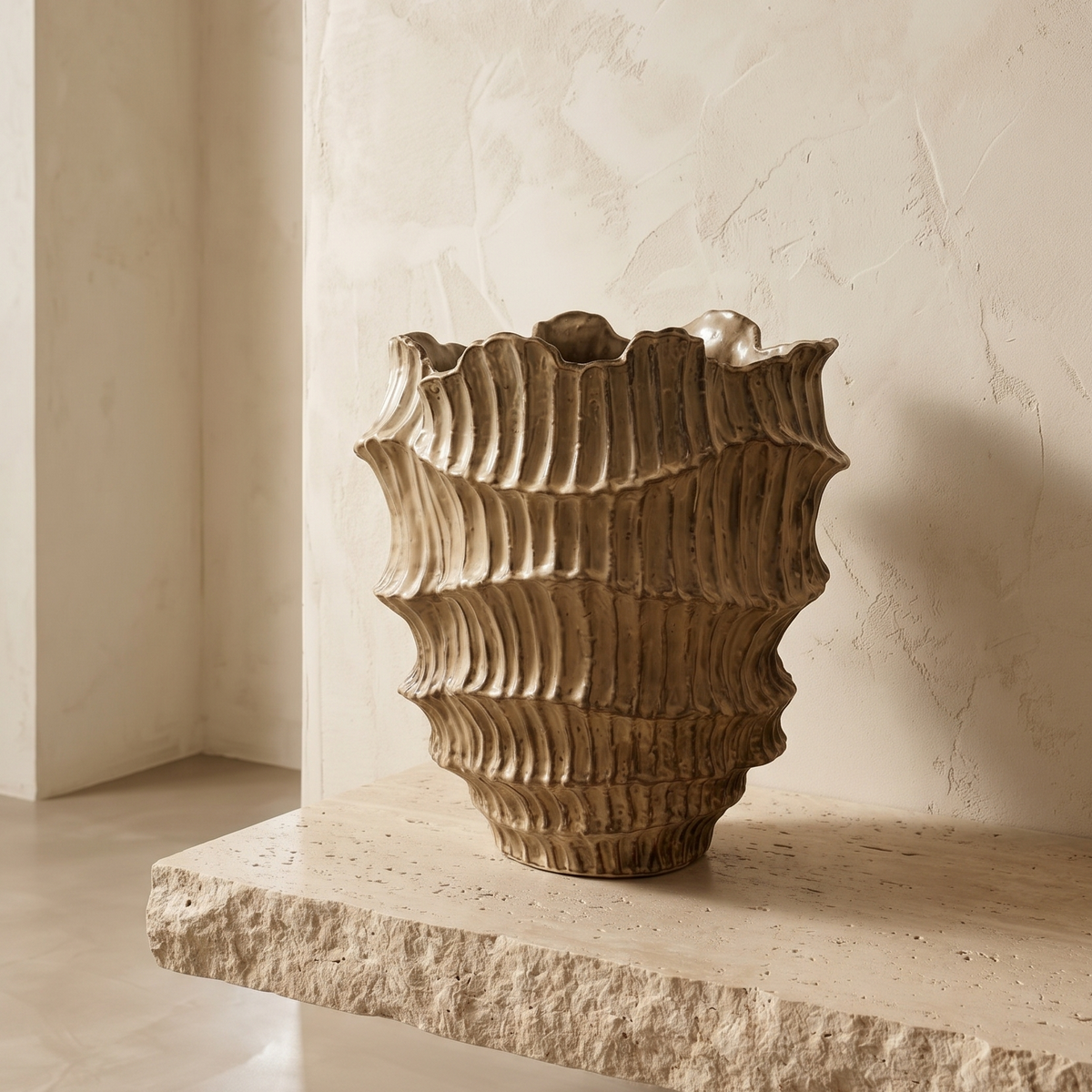 Amber Cascade Tiered Vase