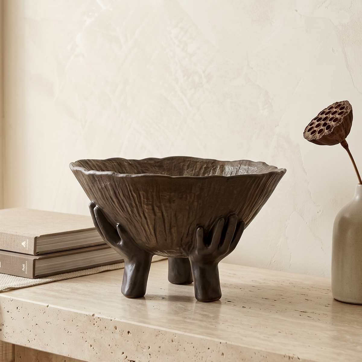 Bronze Tripod Decor Bowl