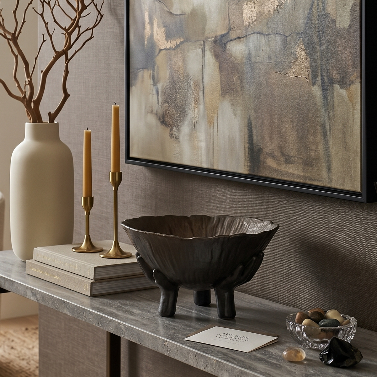 Bronze Tripod Decor Bowl