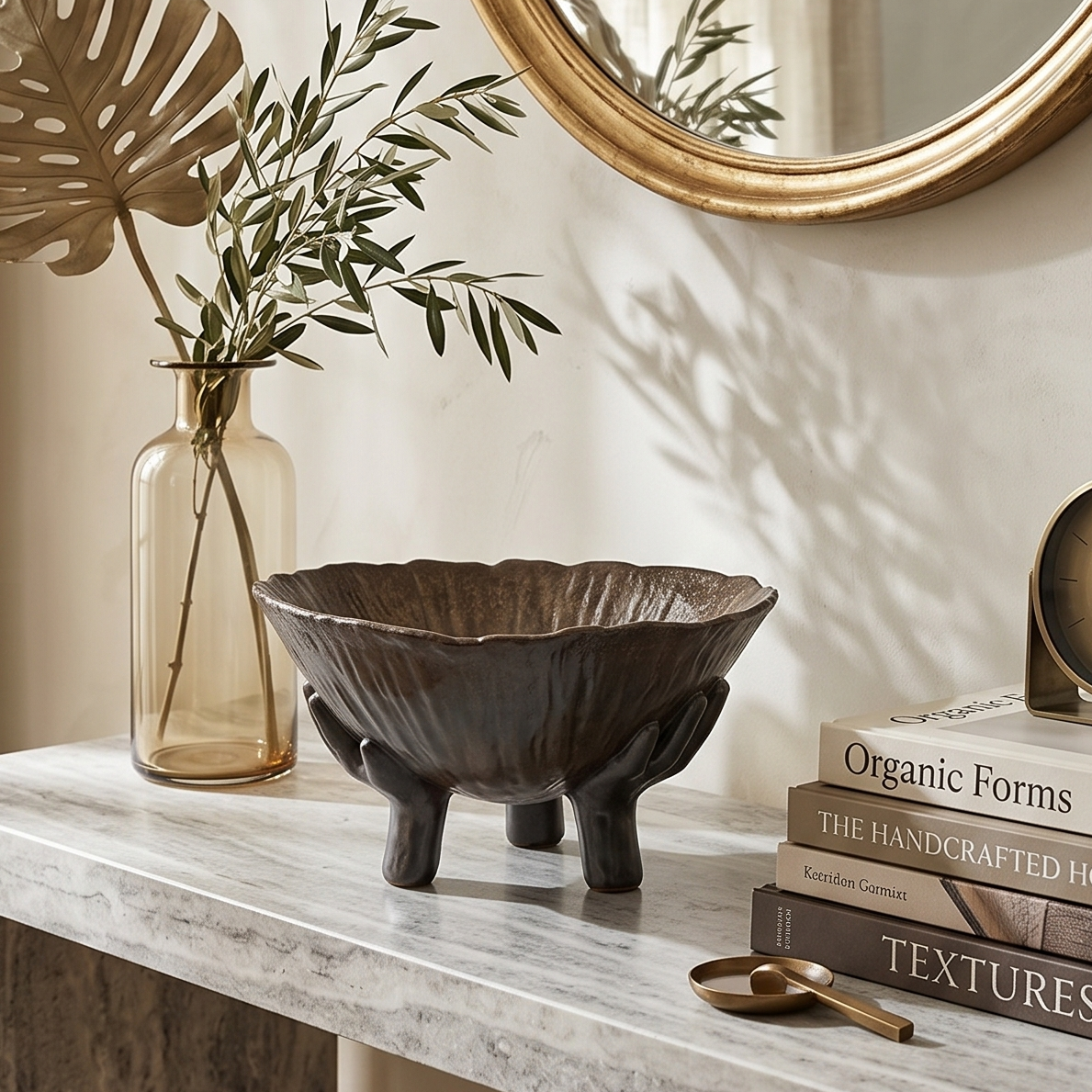 Bronze Tripod Decor Bowl