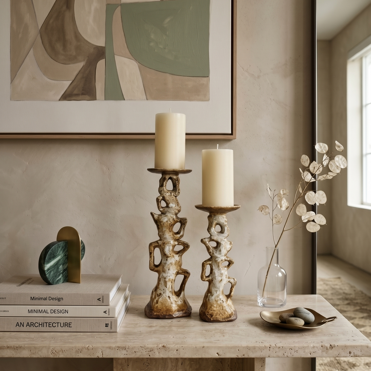 Coral Pillar Candle Stand
