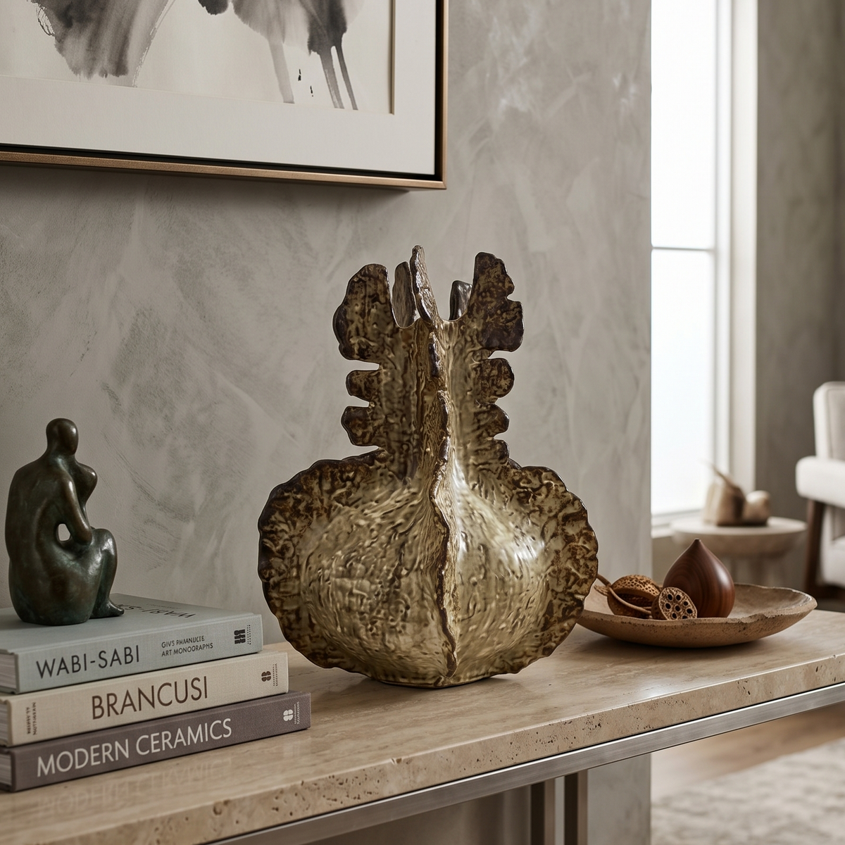 Coral Relic Sculpted Vase