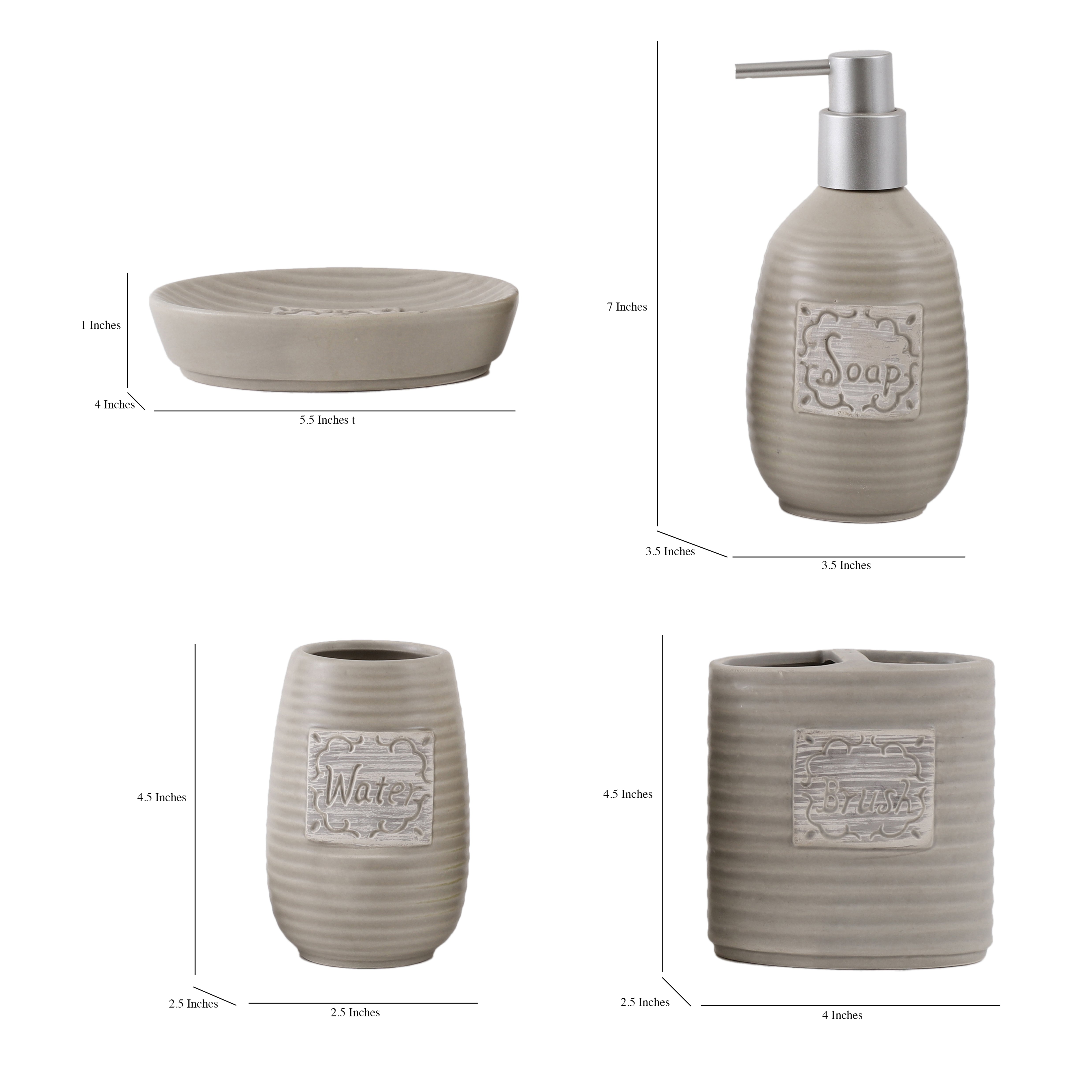 Elegant Clay Brown 4 Piece Bath Set