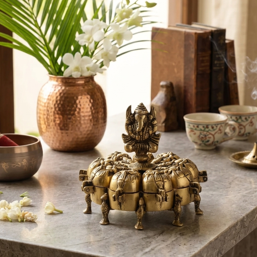 Ganesh Brass Pooja Box