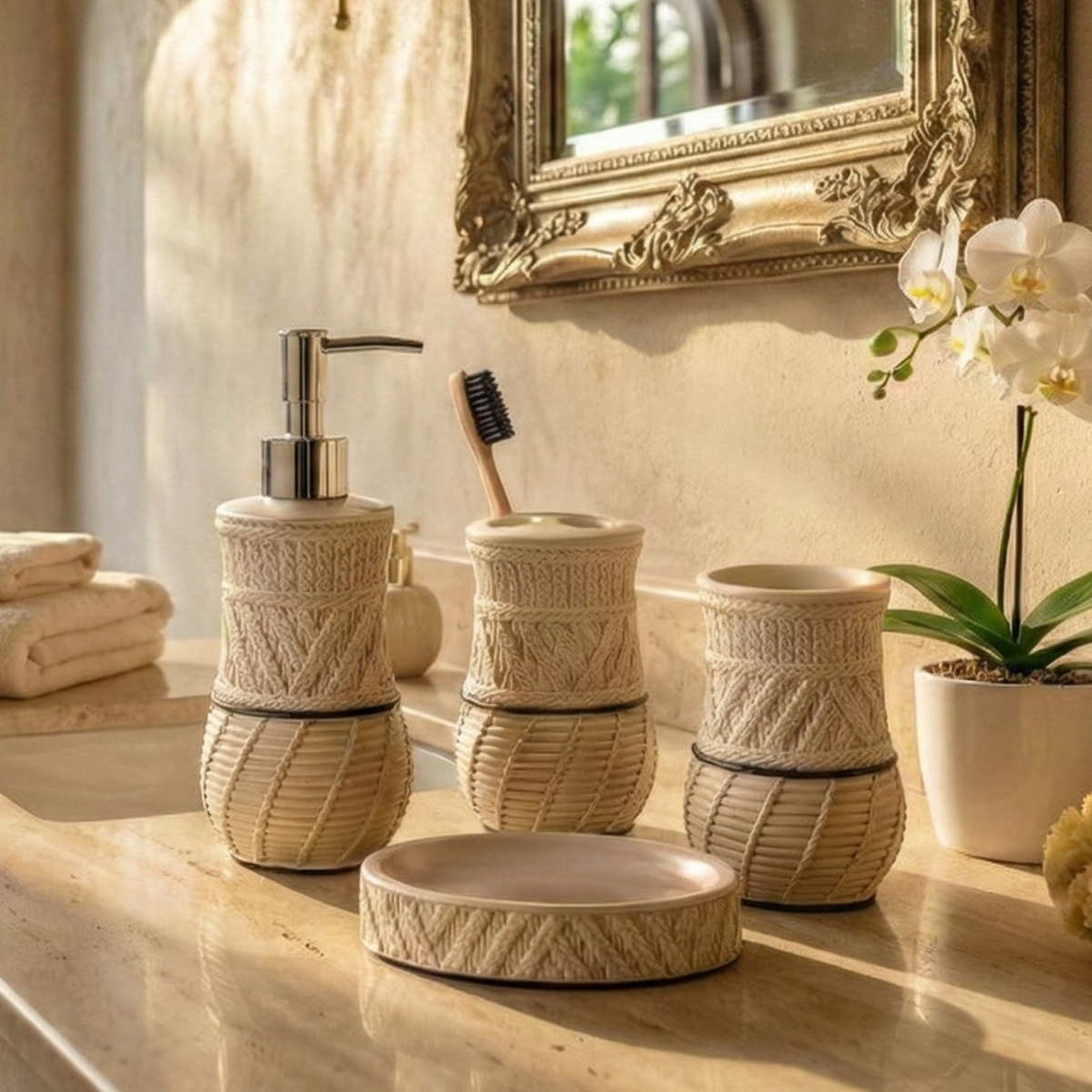 Braided Elegance 4 Piece Bath Set