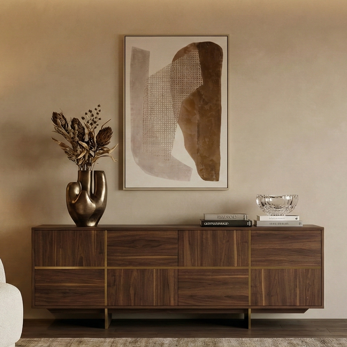 Abstract Rattan Texture Hand-Painted Canvas Art