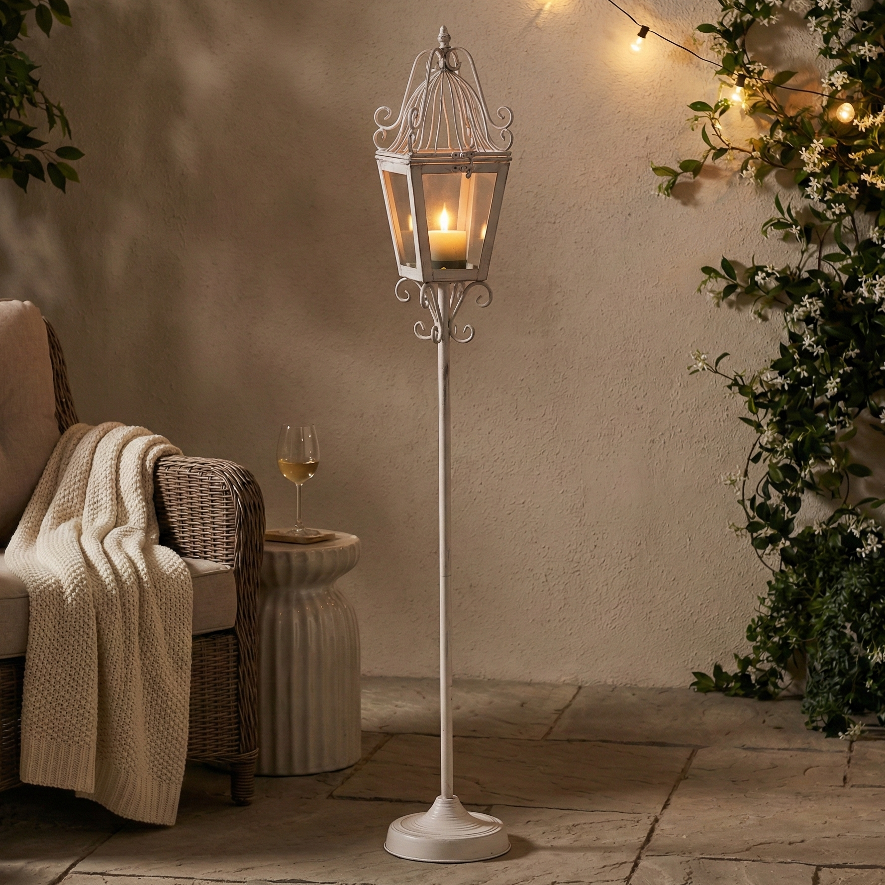 Victorian White Lamp Post