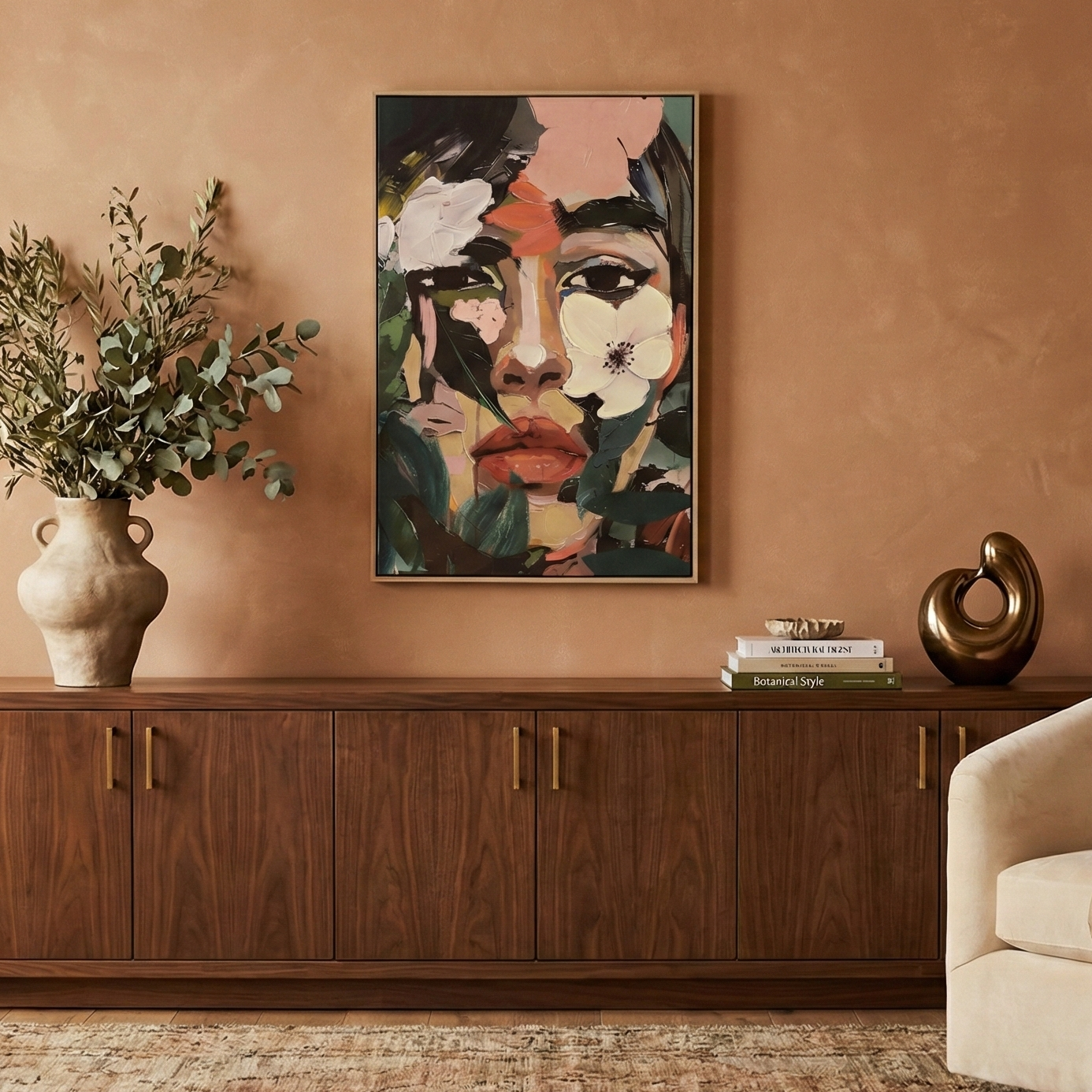 Floral Veil Hand-Painted Canvas Art