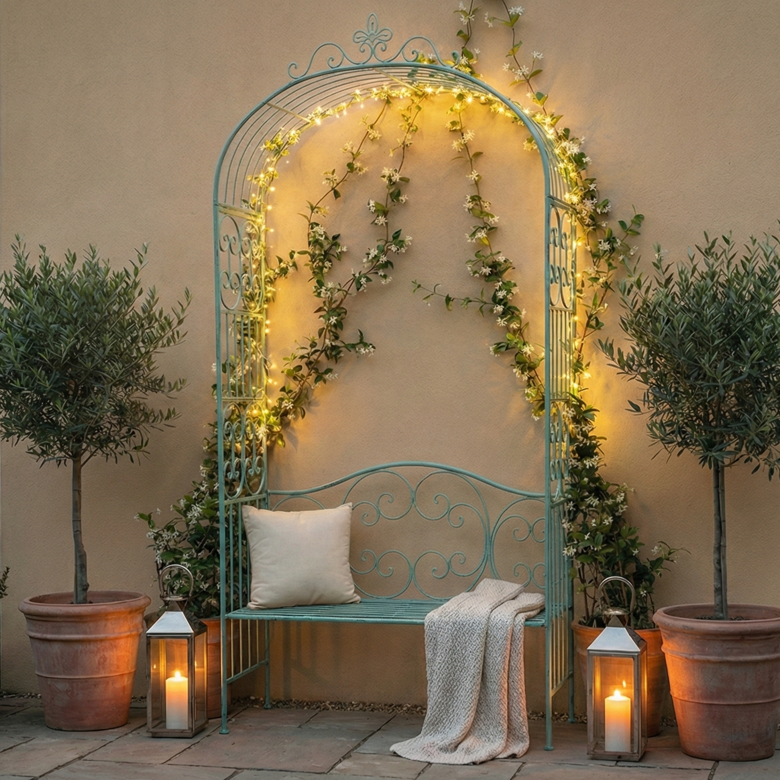 Olive Garden Outdoor Bench With Arch
