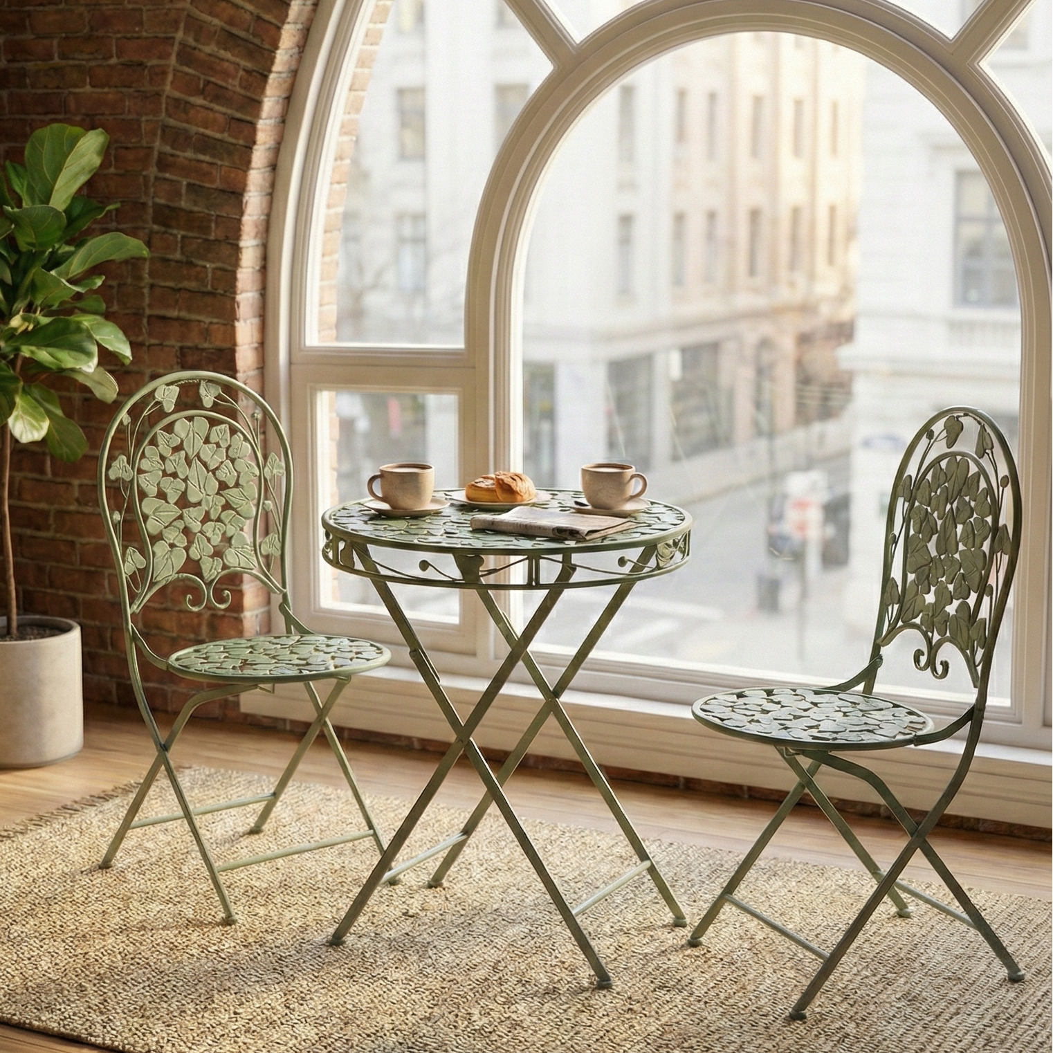 Sage Green Foldable Outdoor Chair & Table (Single)