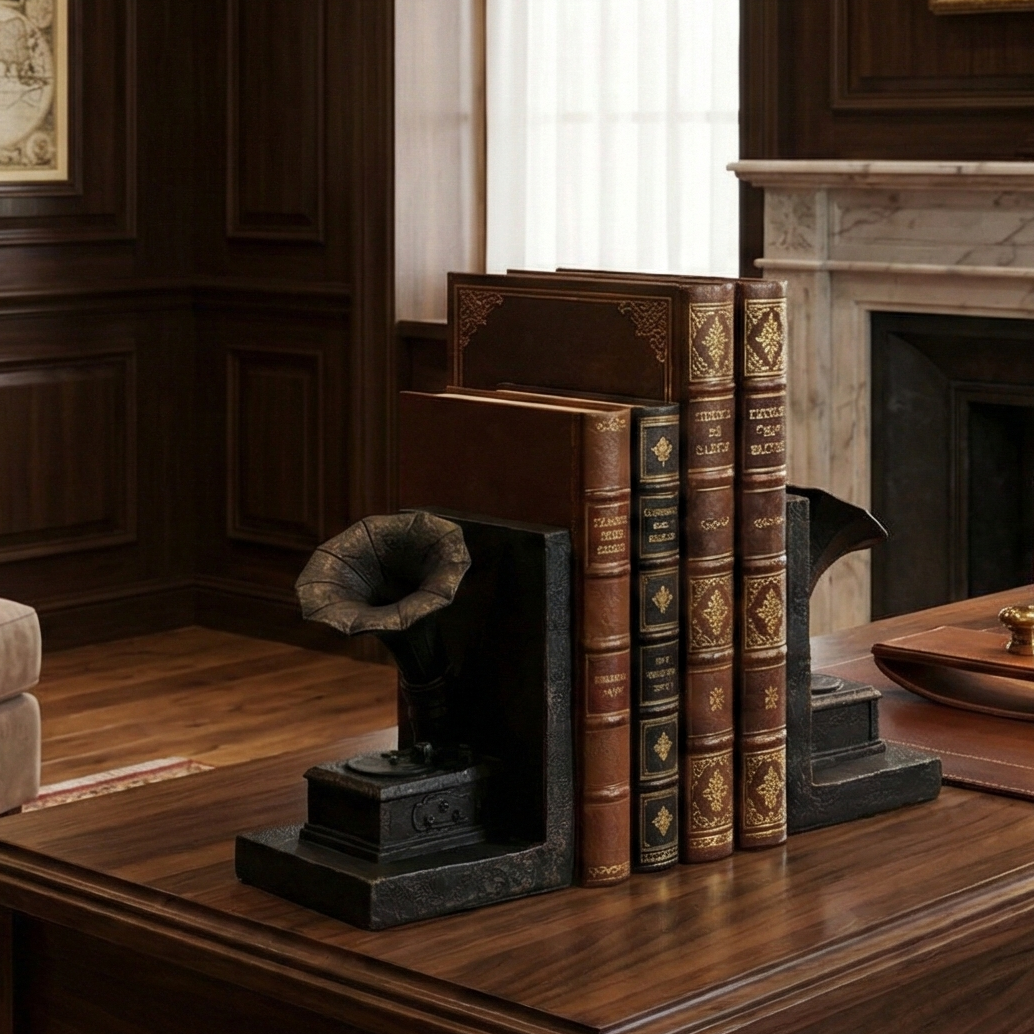 Classic Gramophone Bookends