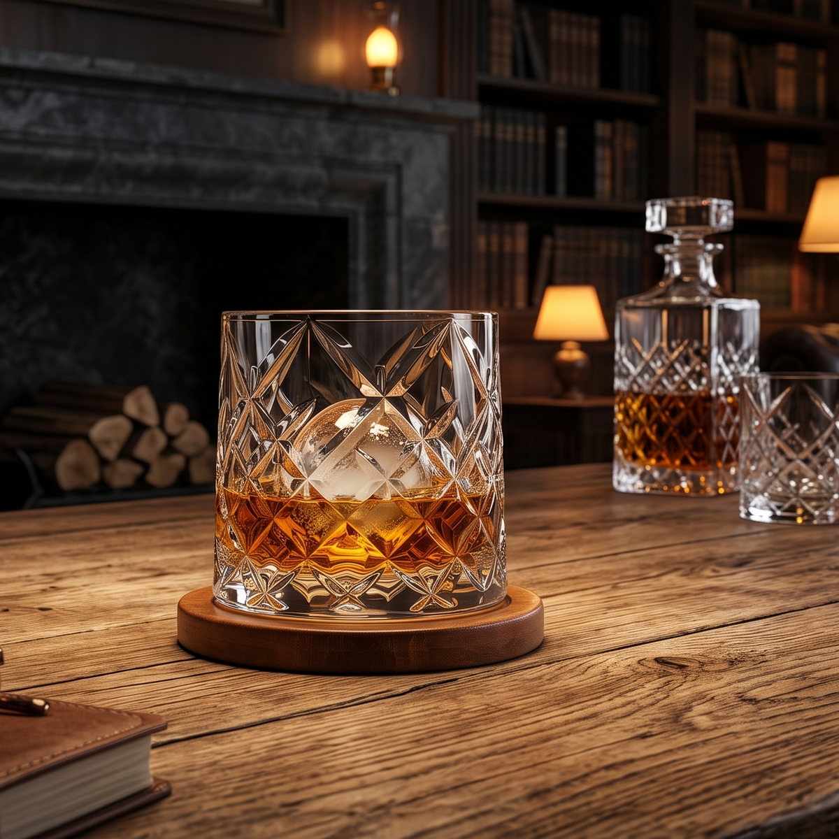 The Orbit Spinning Whiskey Glass with Coaster (Set of 4)