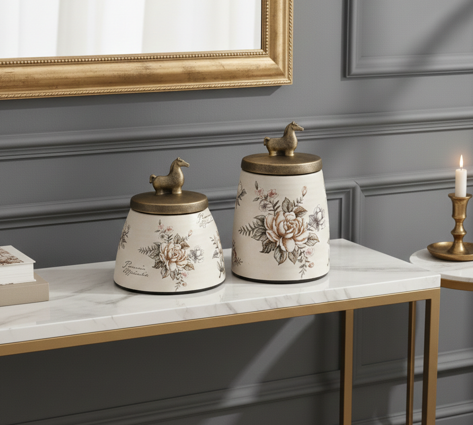 Midnight Floral Conical Jar (Single)