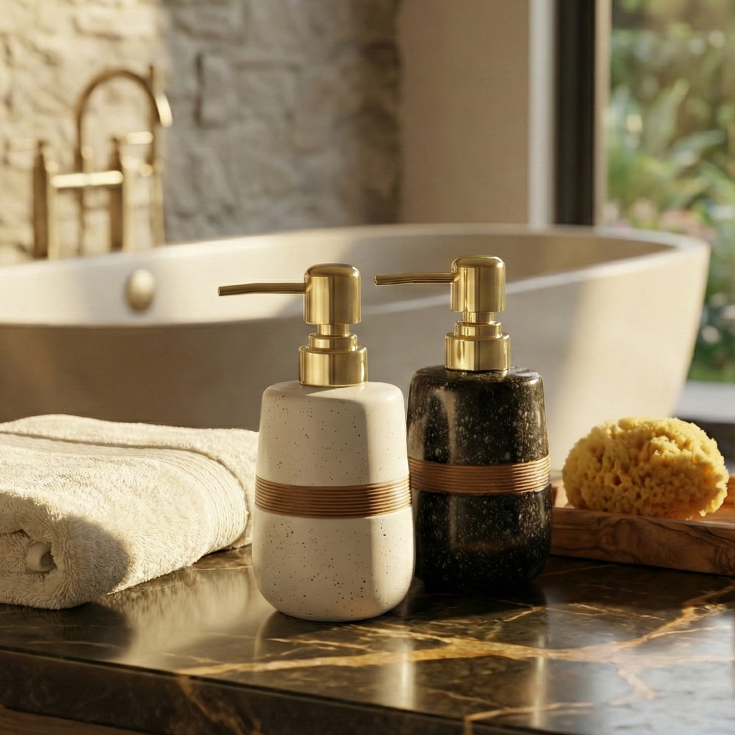 Marble Finish Soap Dispenser (Single)