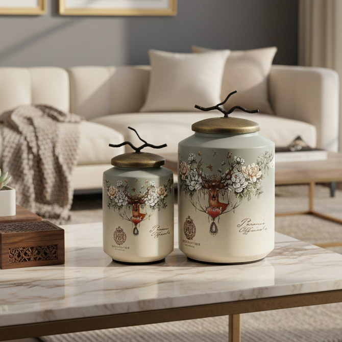 Midnight Stag Cylindrical Jar (Single)