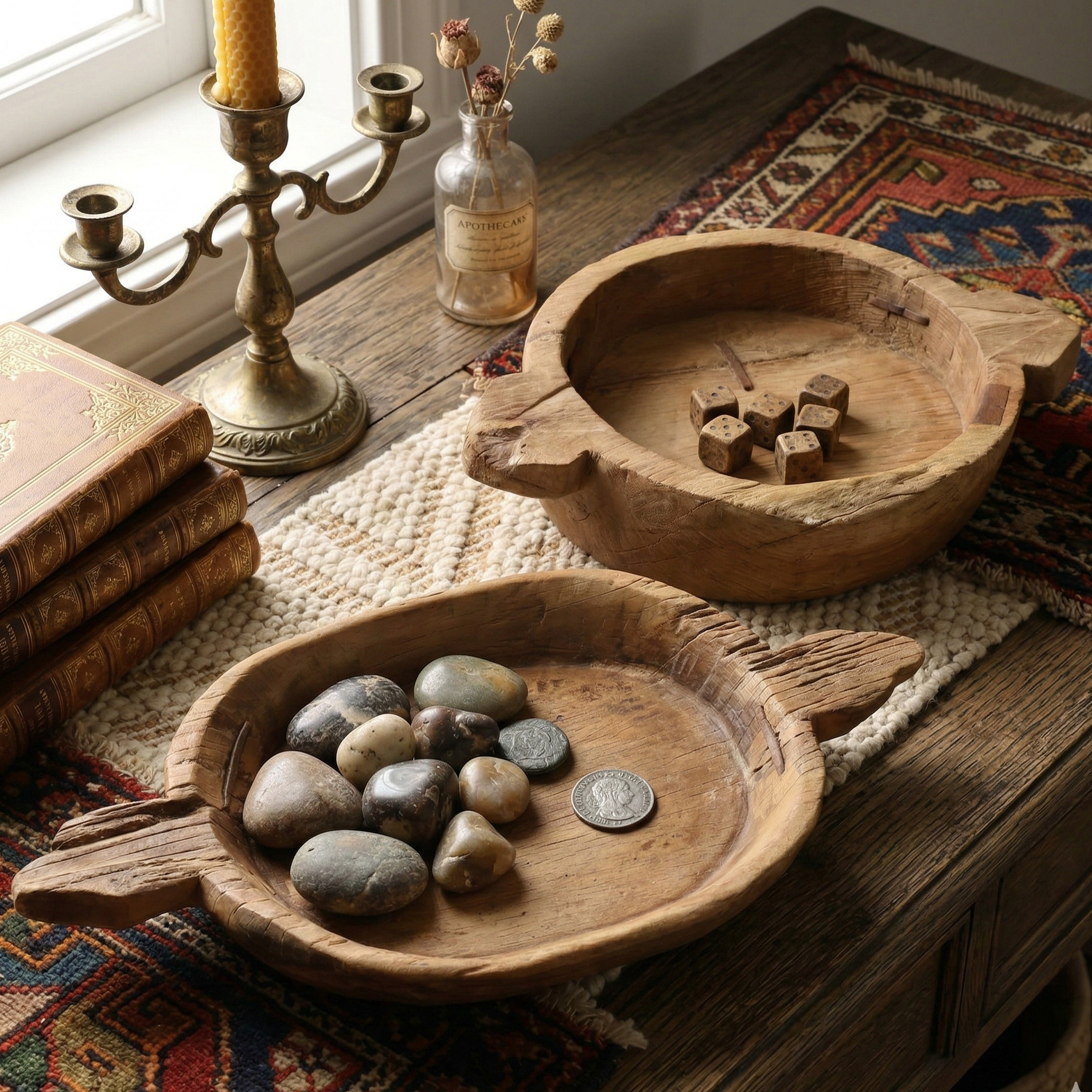 Assorted Antique Wooden Tray (Single)
